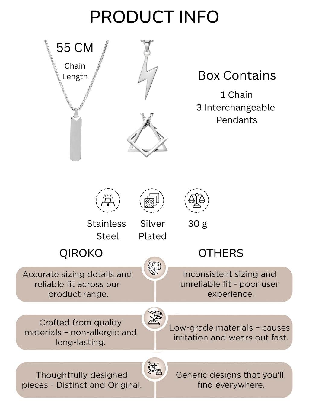 Chain With 3 Pendants