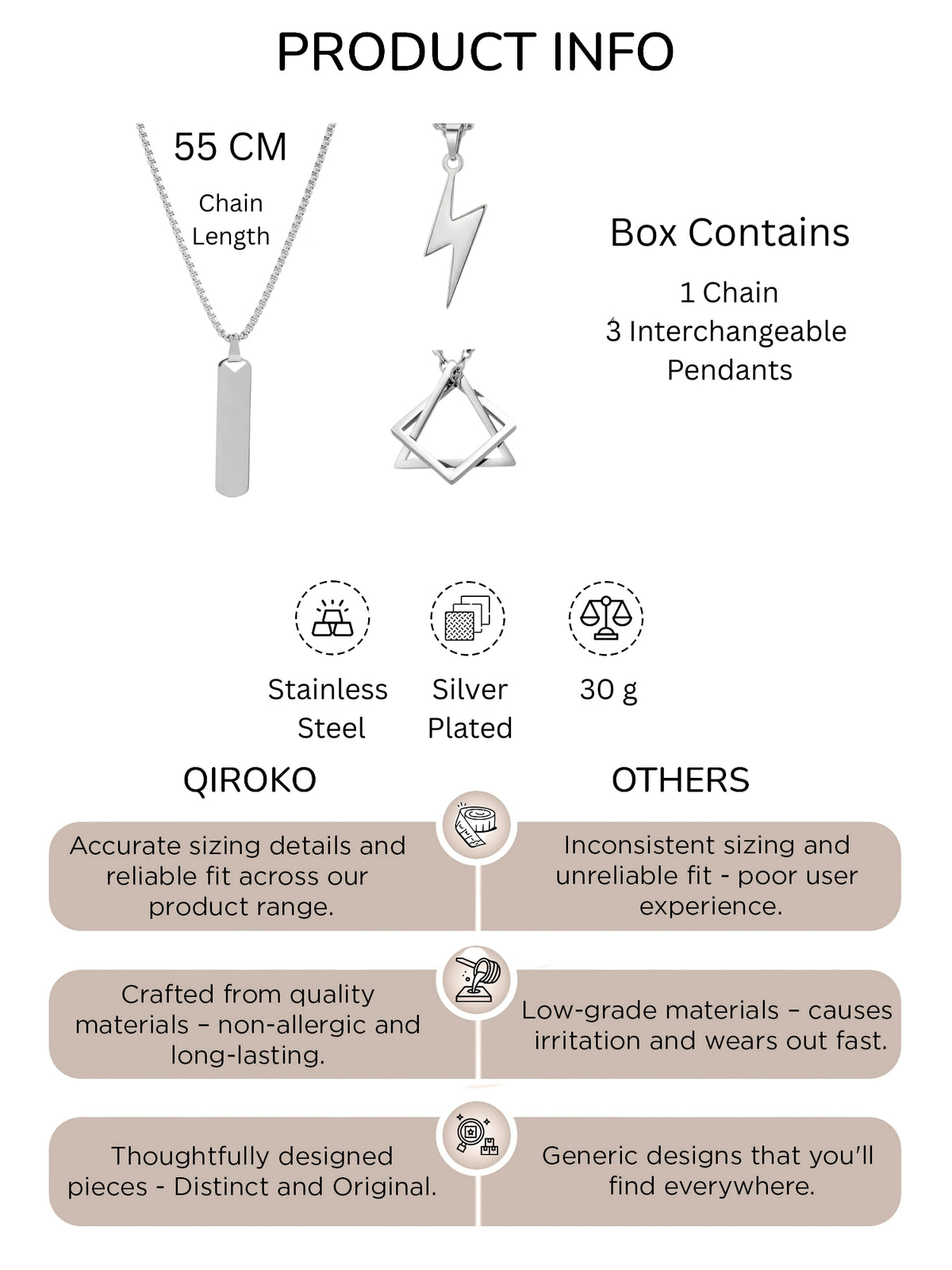 Chain With 3 Pendants