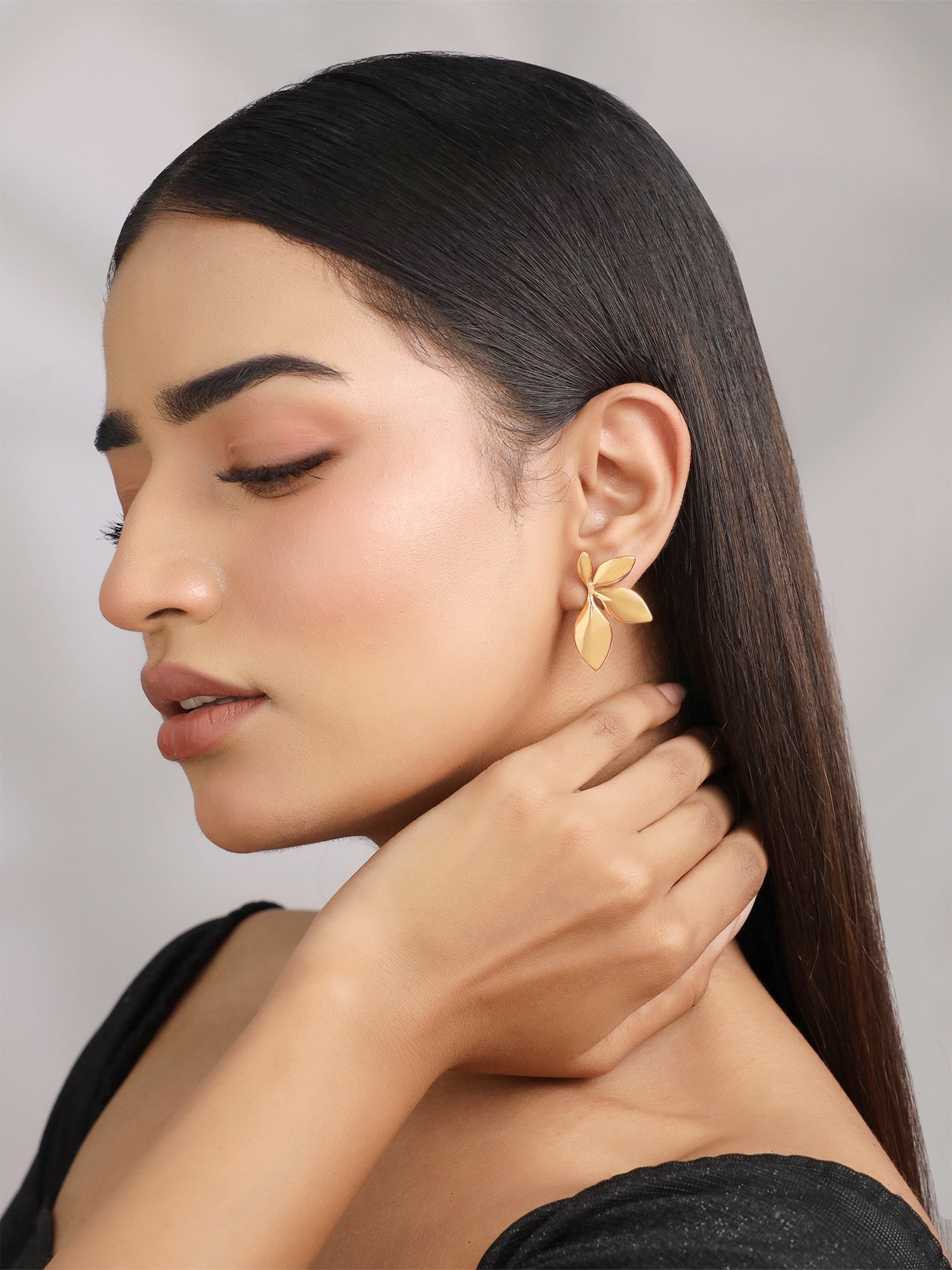 Statement Flower Korean Stud Drop Earrings