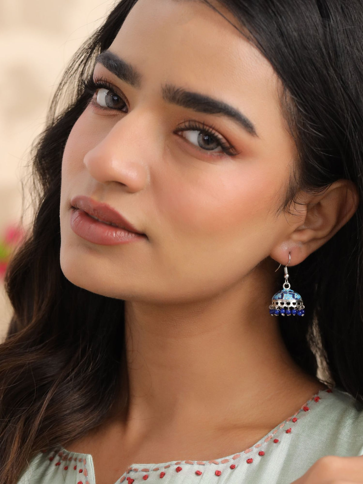 Meenakari Pearl Jhumkas