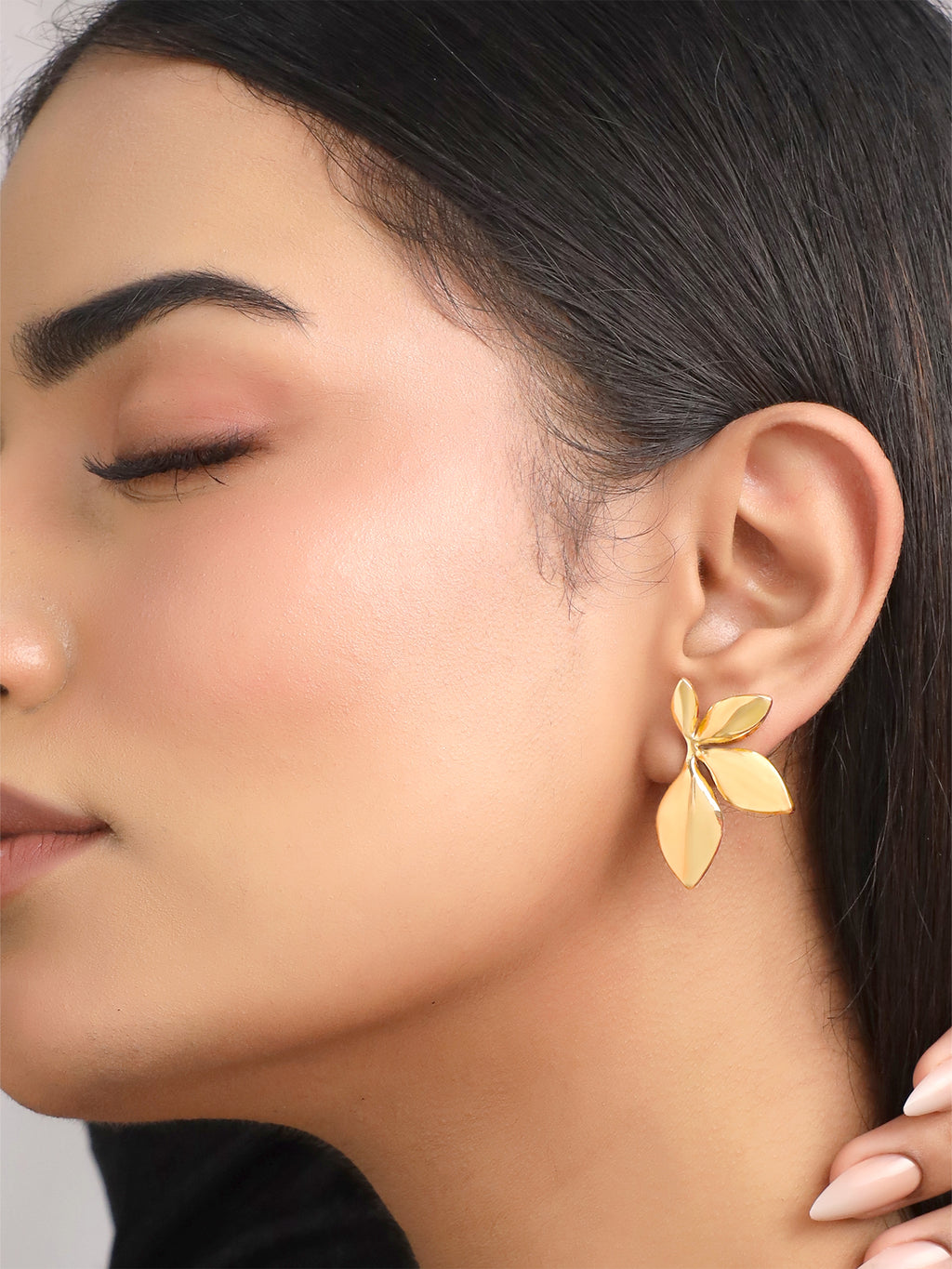 Statement Flower Korean Stud Drop Earrings