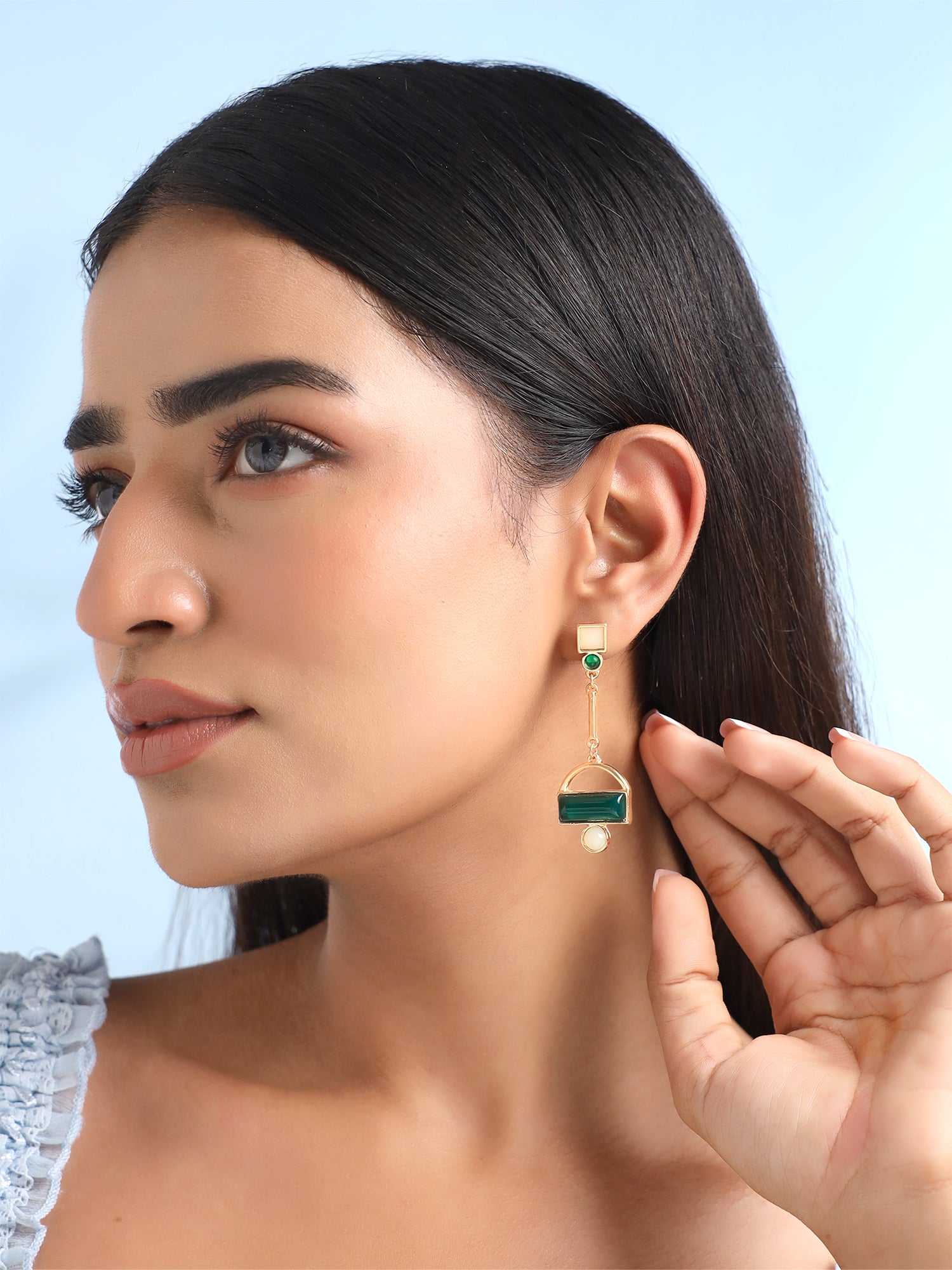 Mix Matched Dangler Long Earrings