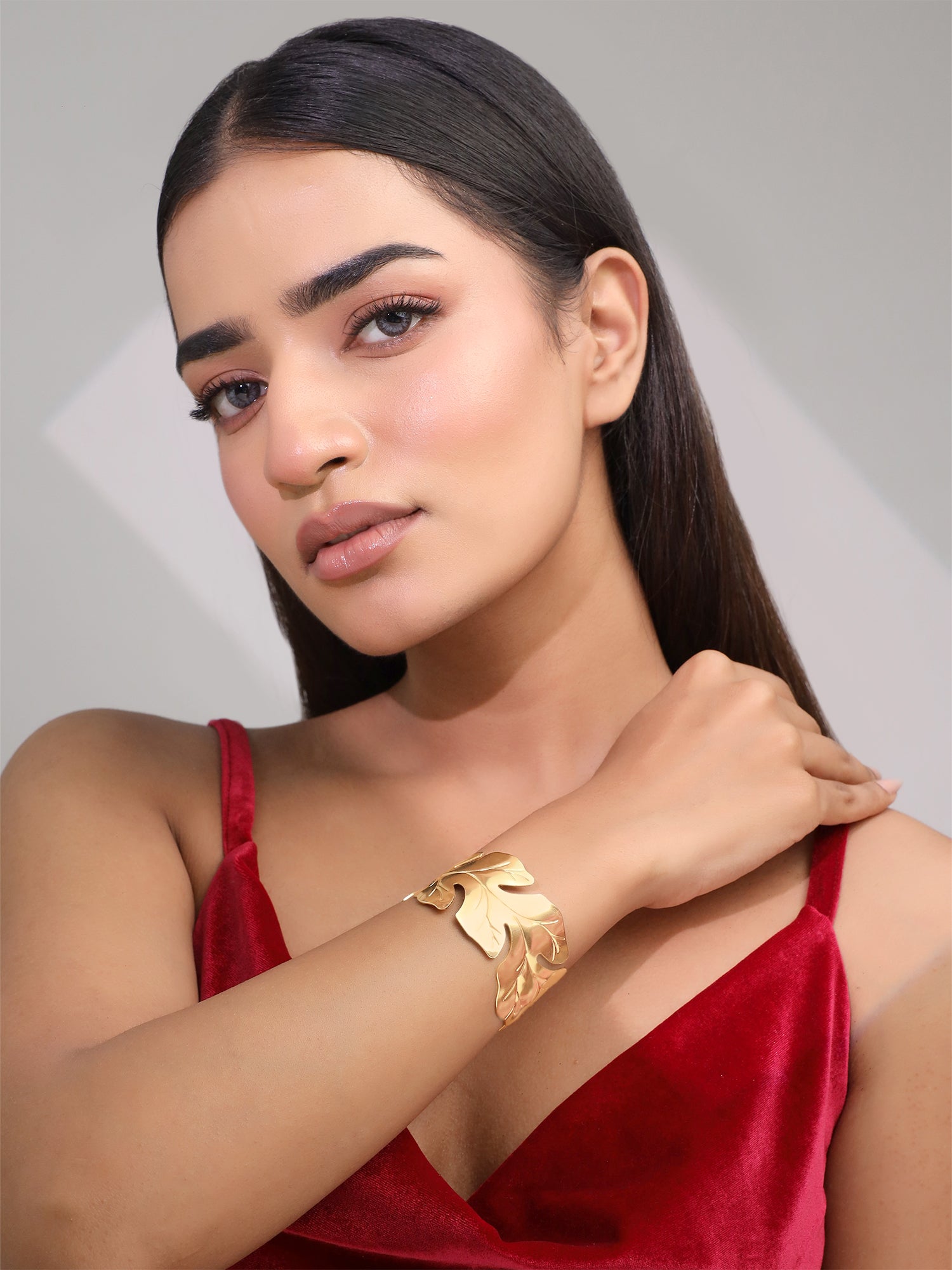 Adjustable Leafy Cuff Bracelet