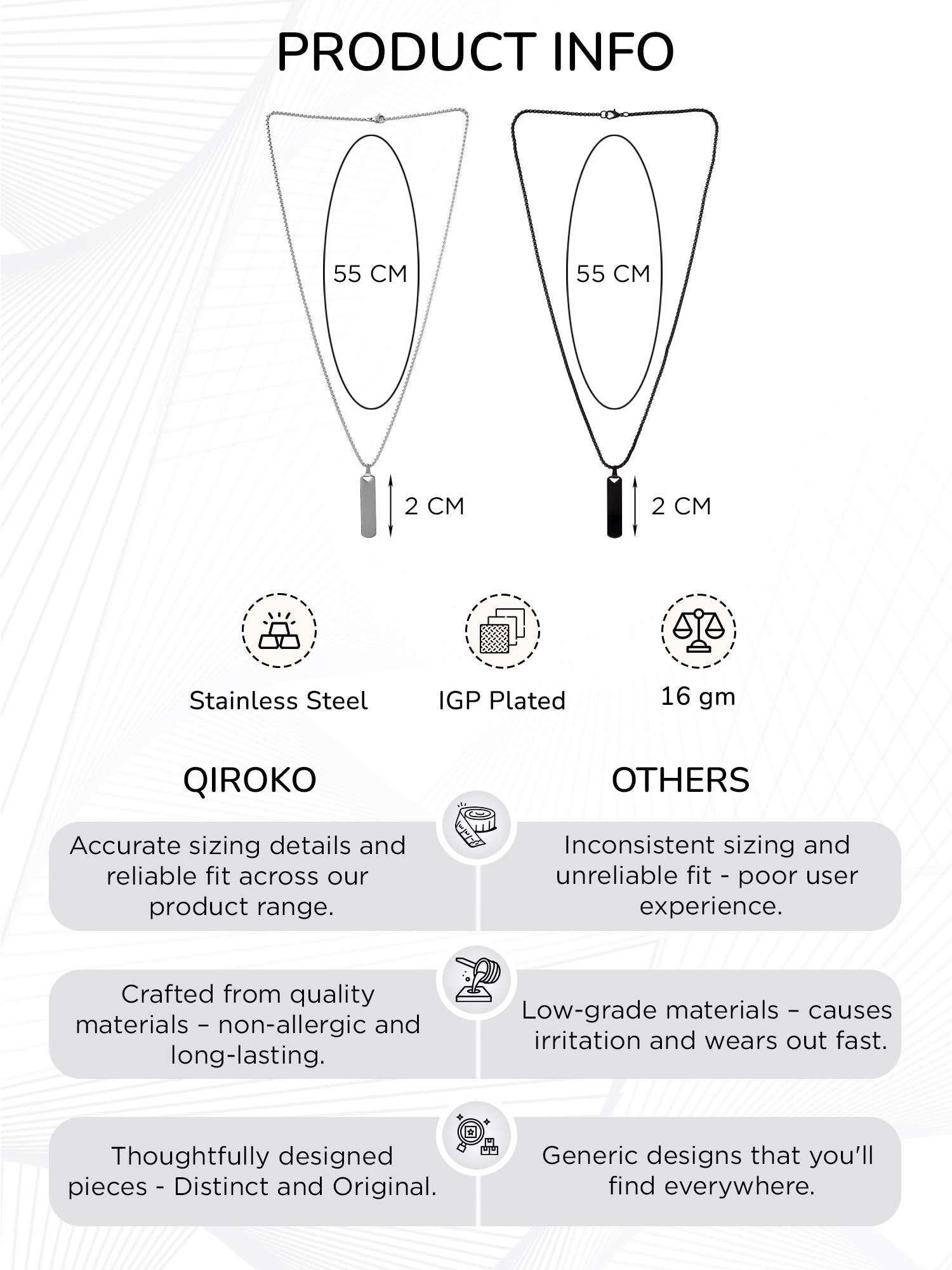 Set of 2 Dogtag Pendant Chains