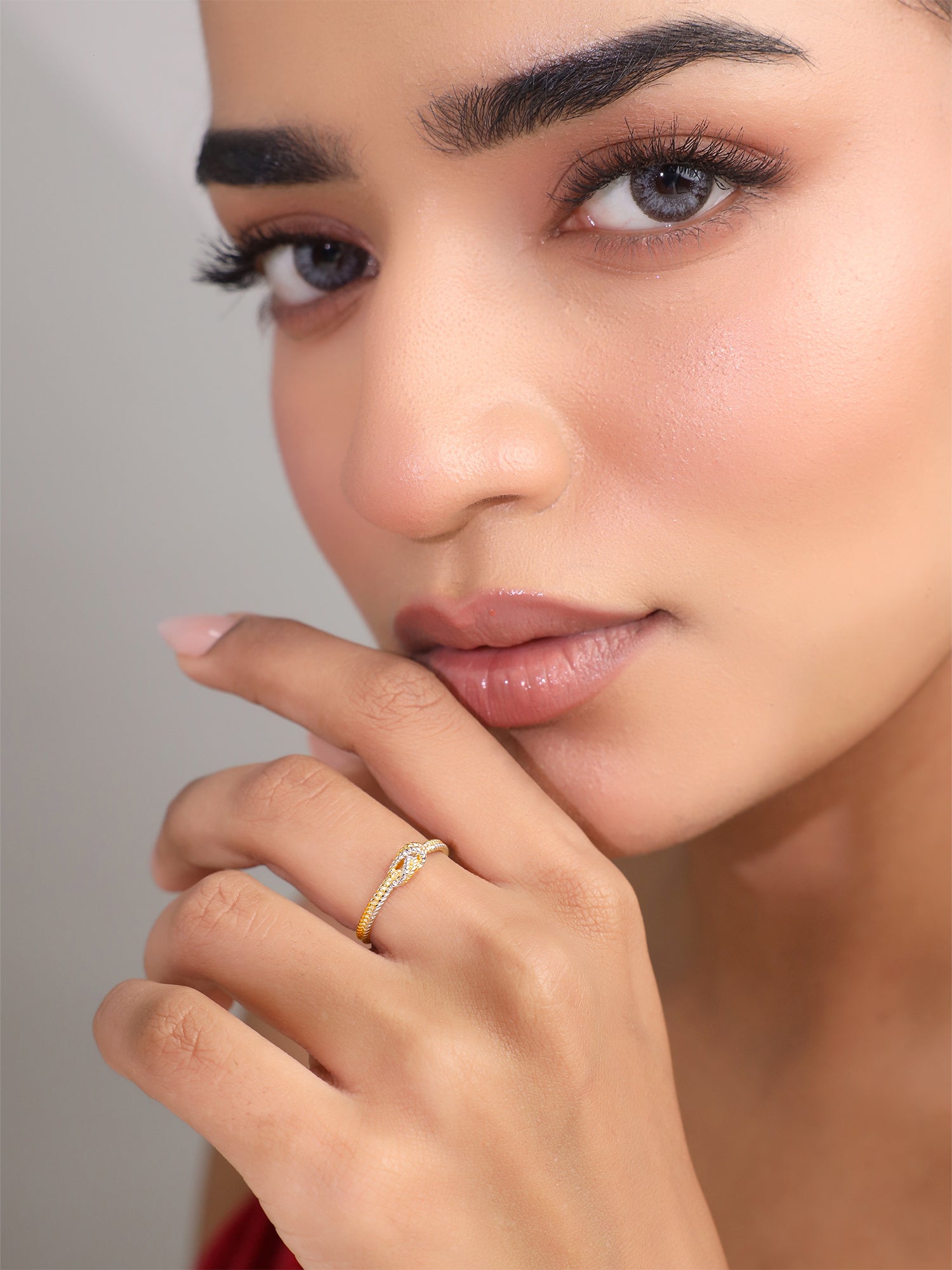 Dual Tone Knot Statement Ring