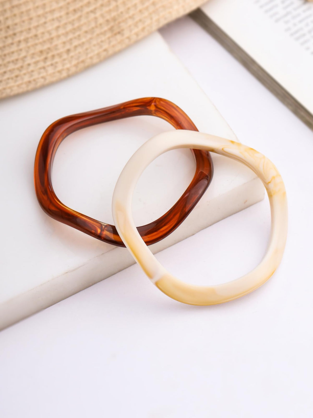 Wavy Resin Bangle Bracelets