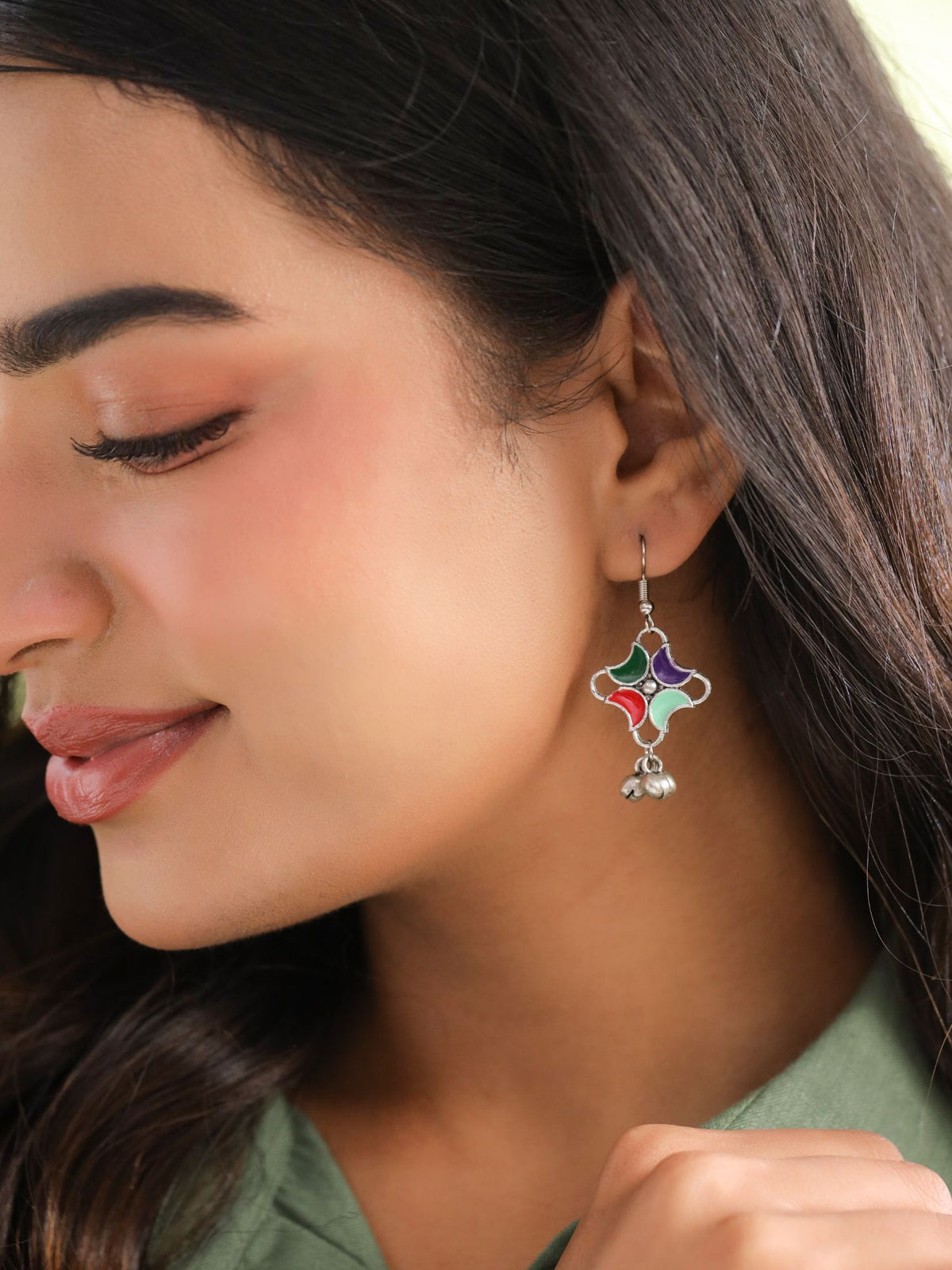 Oxidised Dangler Earrings