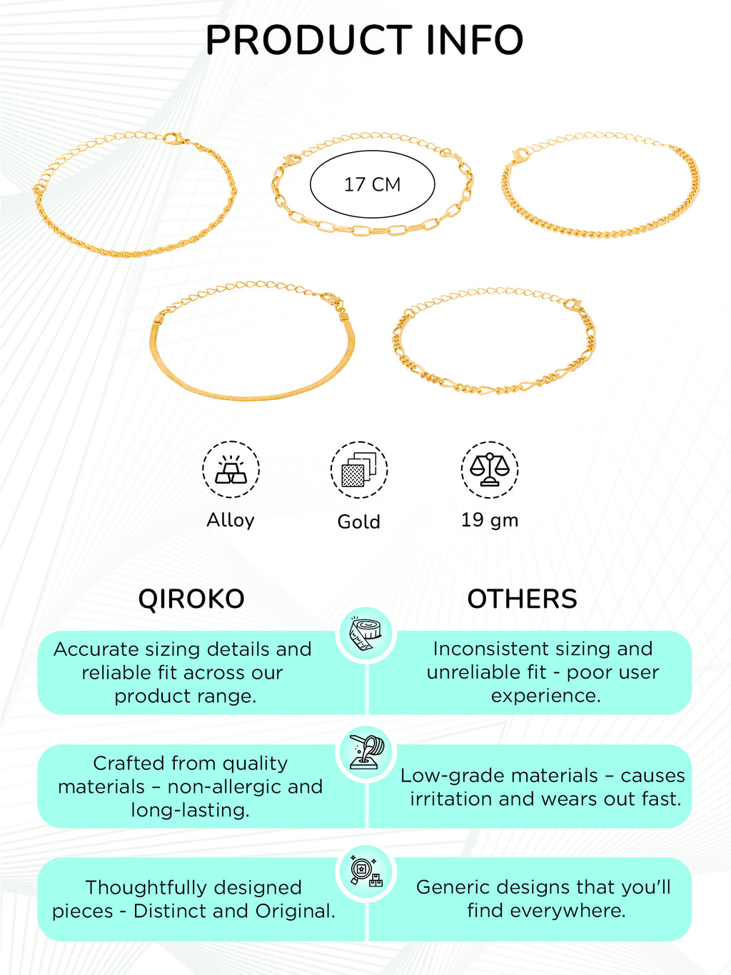 Five Layered Adjustable Stack Bracelet