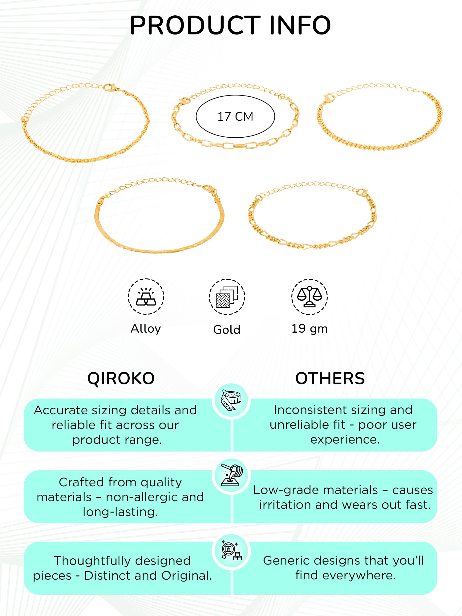 Five Layered Adjustable Stack Bracelet