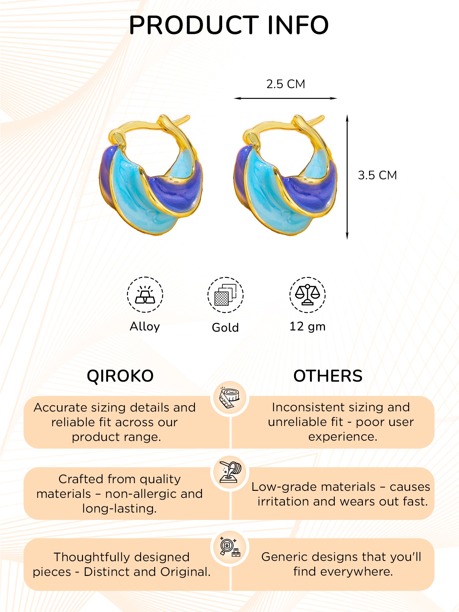 Enamel Hoop Earrings