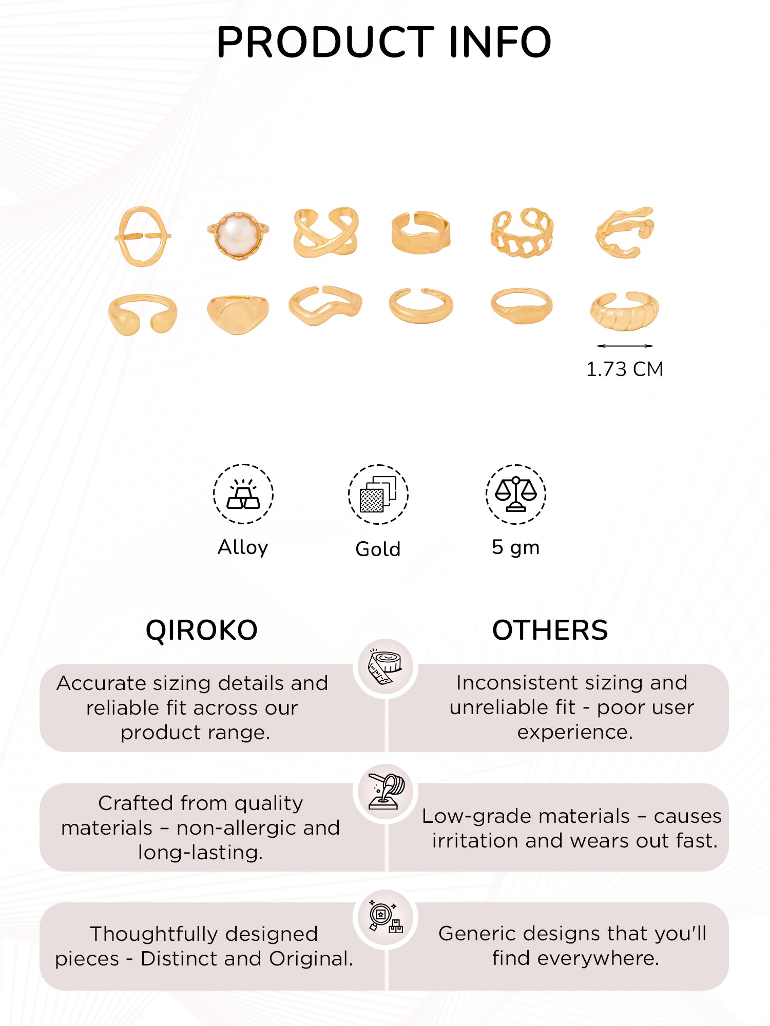 Stackable Finger Rings Set Of 12