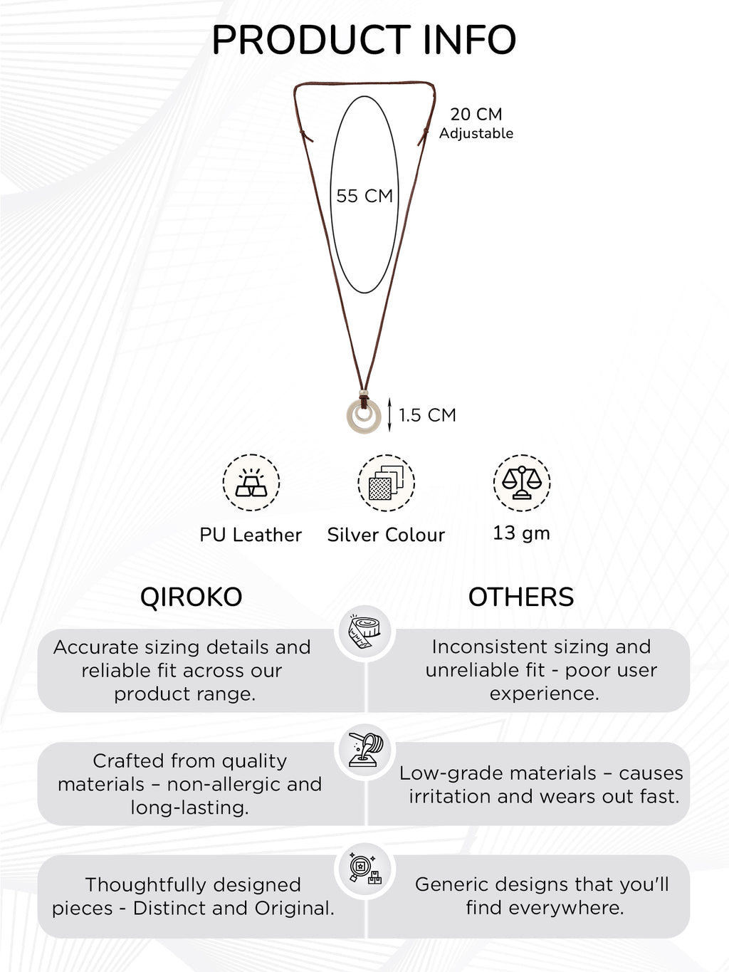 Circular Pendant Faux leather Chain