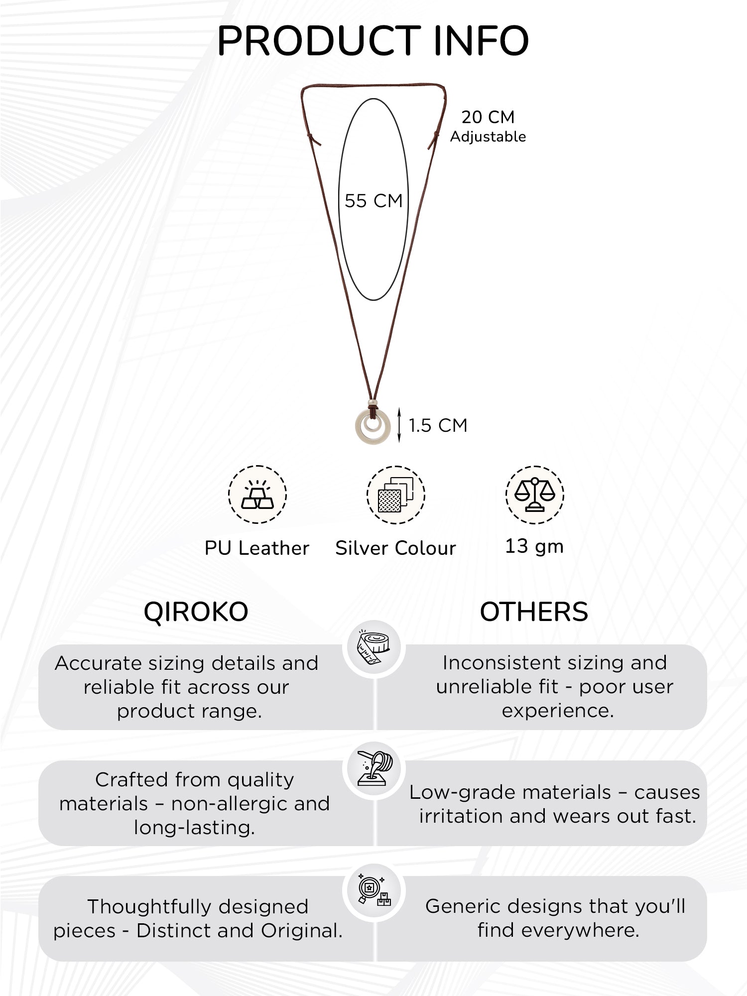 Circular Pendant Faux leather Chain