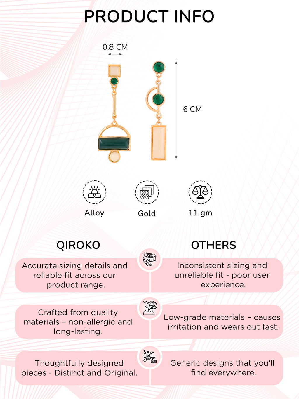 Mix Matched Dangler Long Earrings