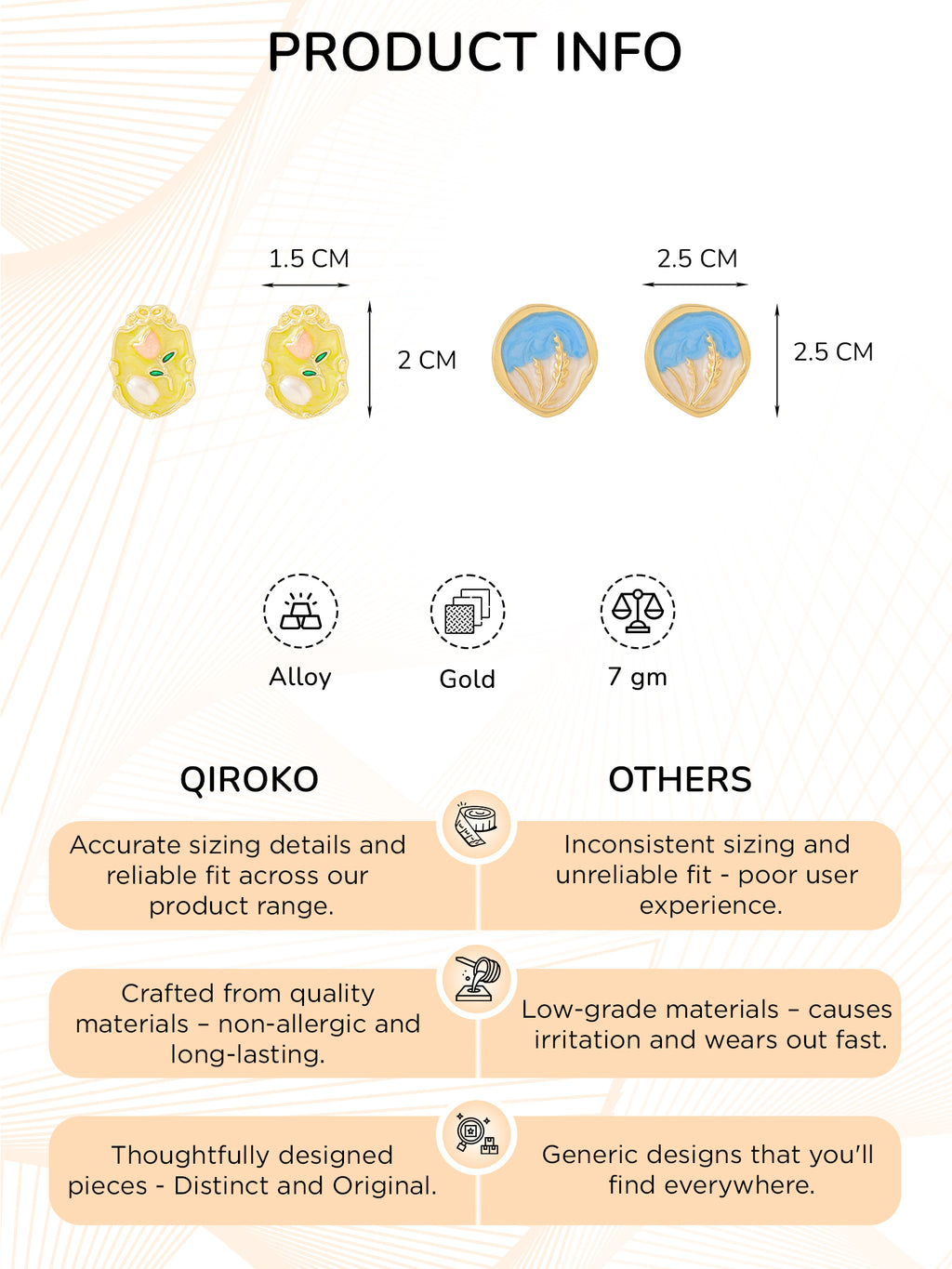 Enamel Studs Earrings