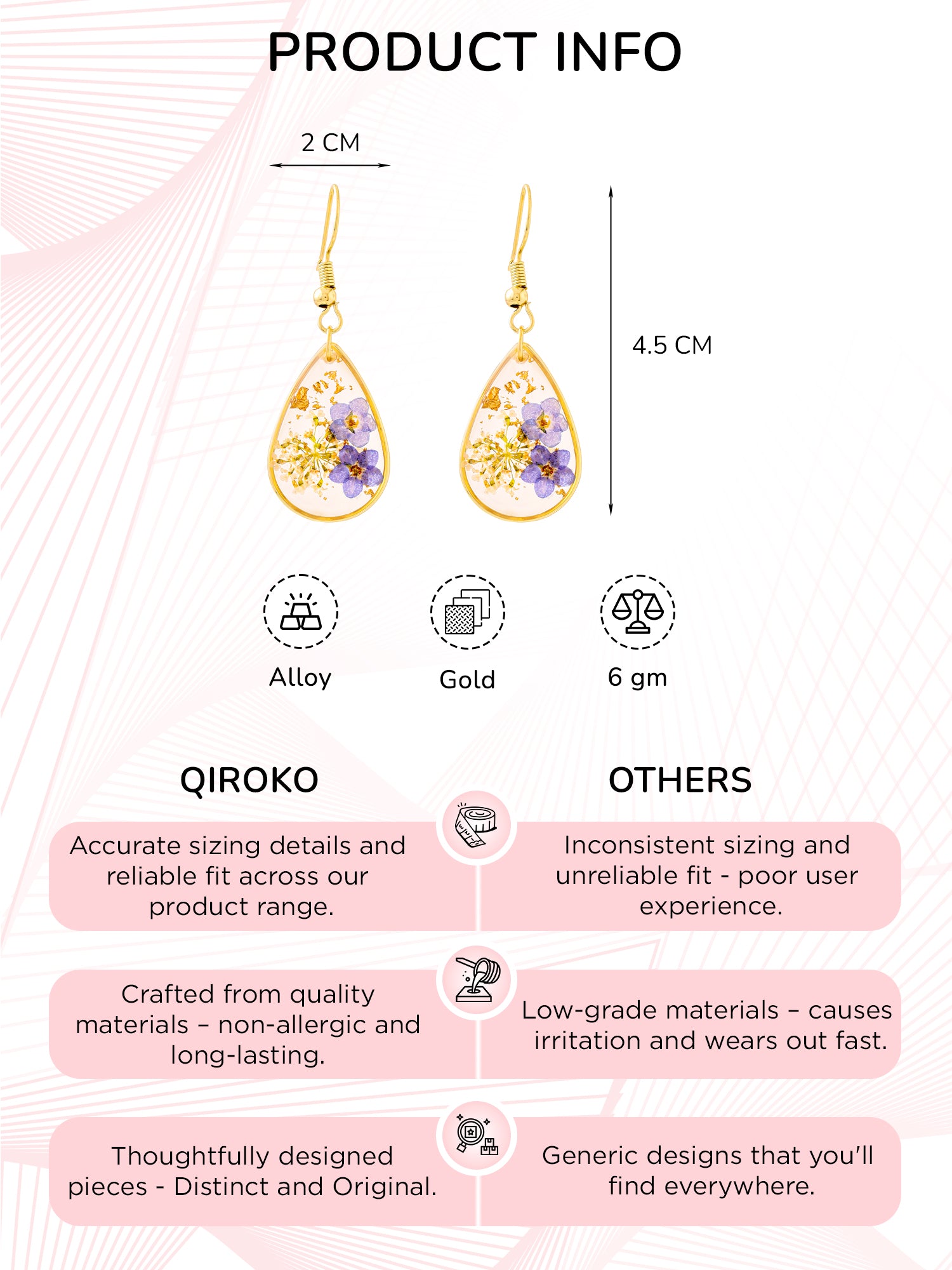 Dried Flower Korean Drop Earrings