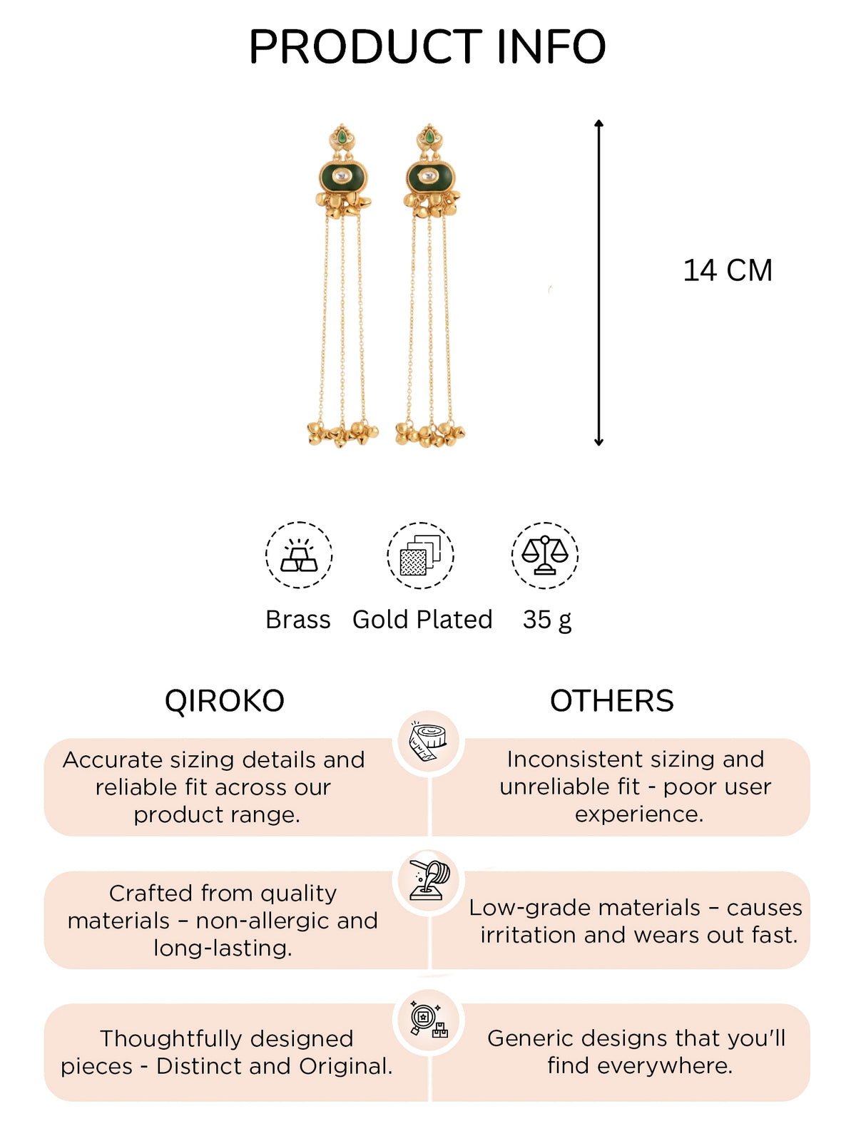 Green Enamel Ghungroo Earrings