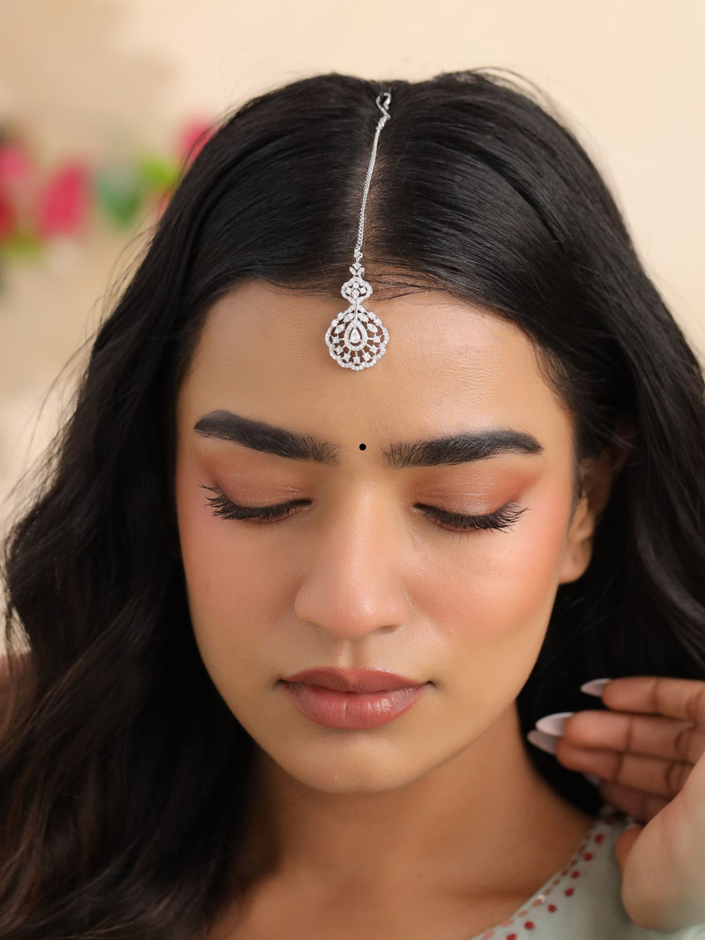 Floral Brass Maang Tikka