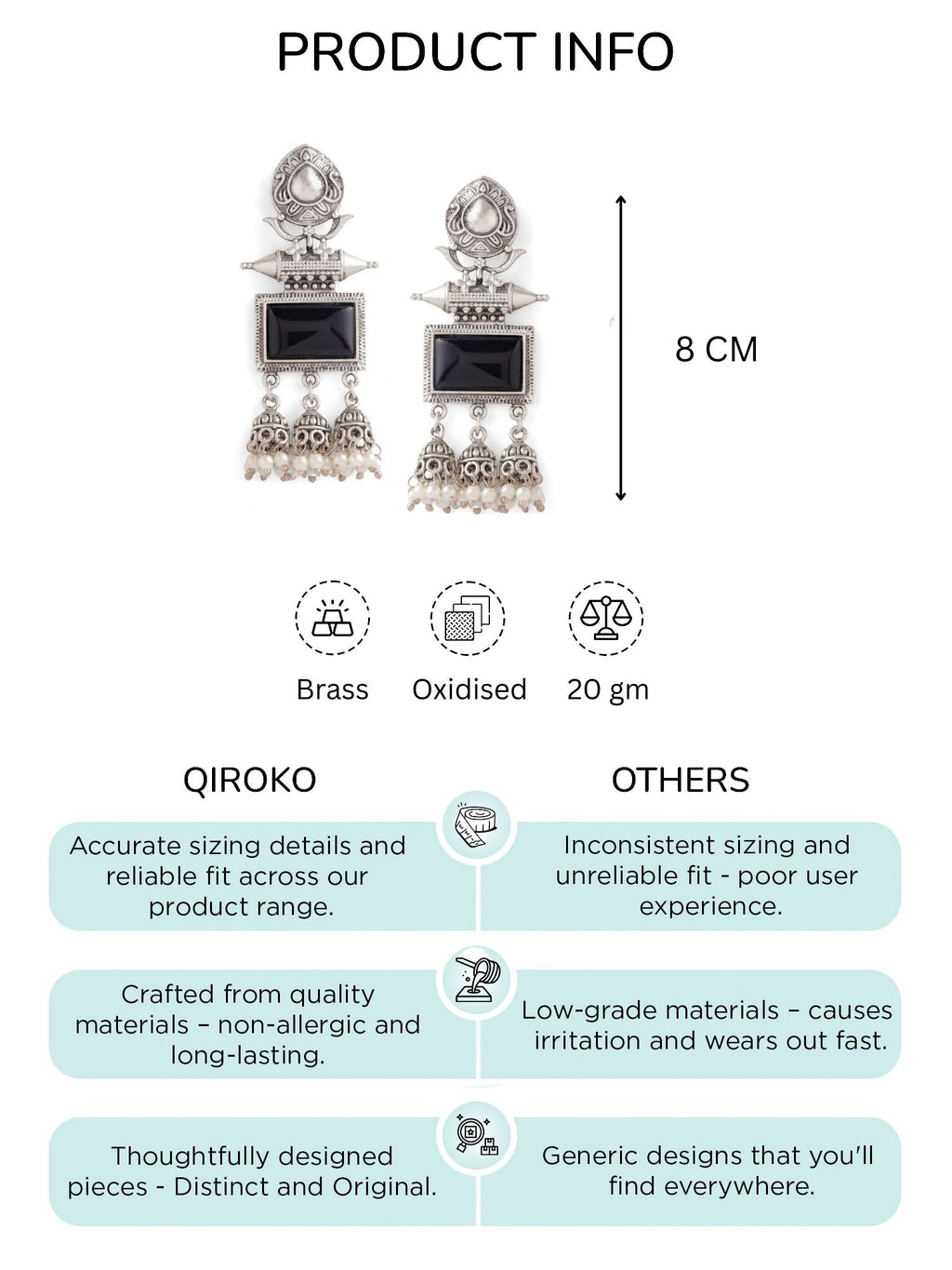 Oxidised Jhumka Earrings