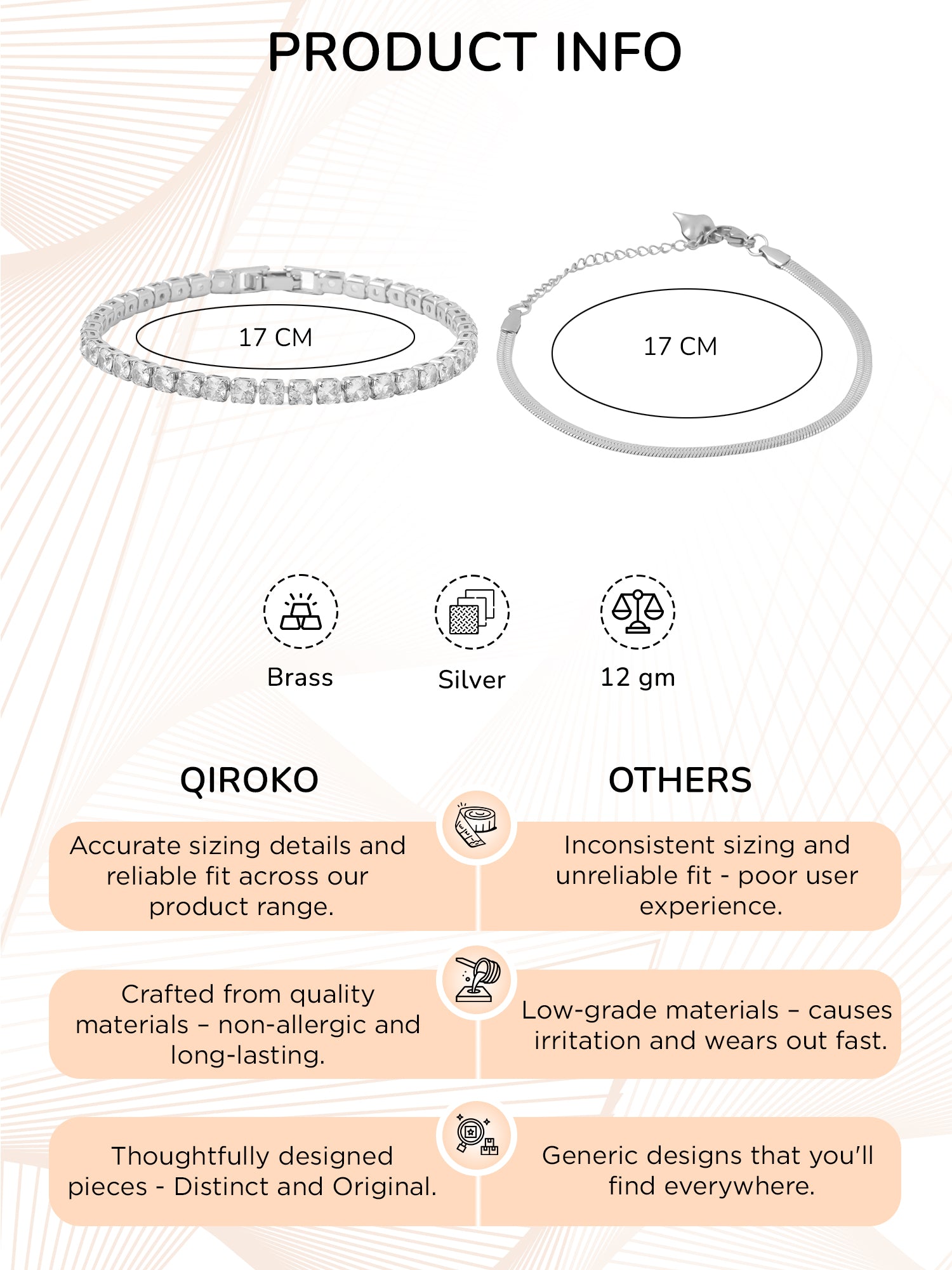 Snake Chain and Crystal Tennis Stack Bracelets