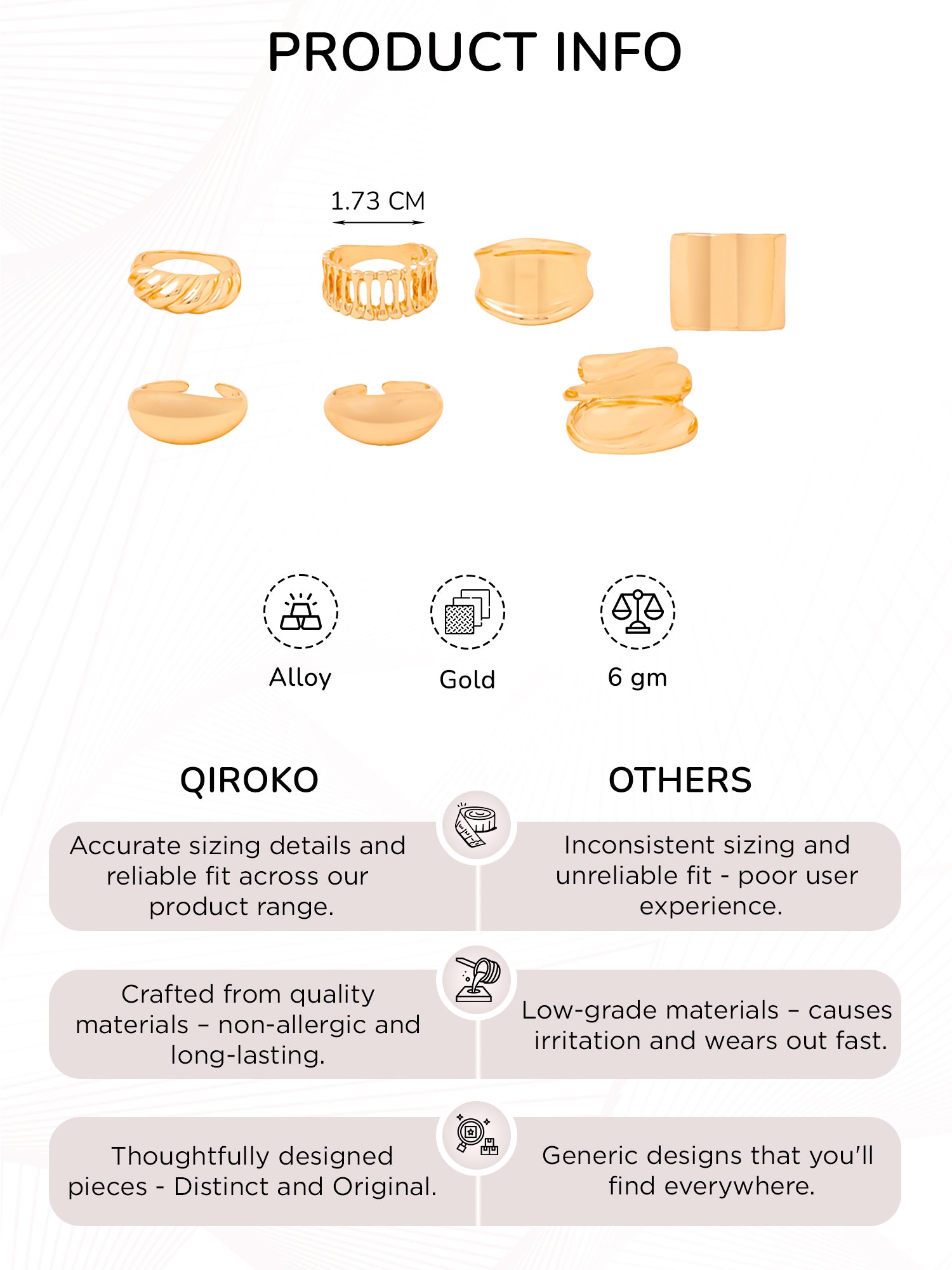 Stackable Finger Rings Set Of 7