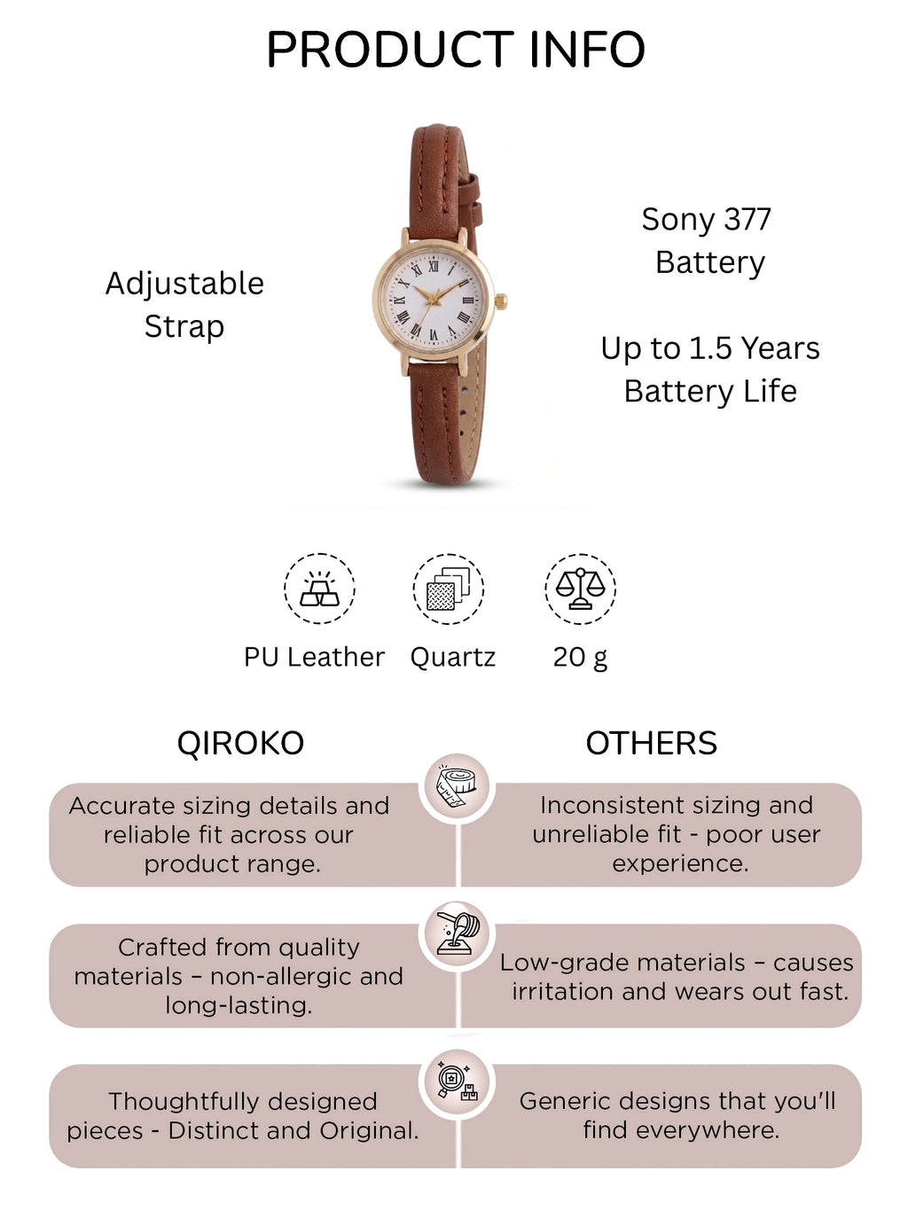 Mocha Round Analog Watch