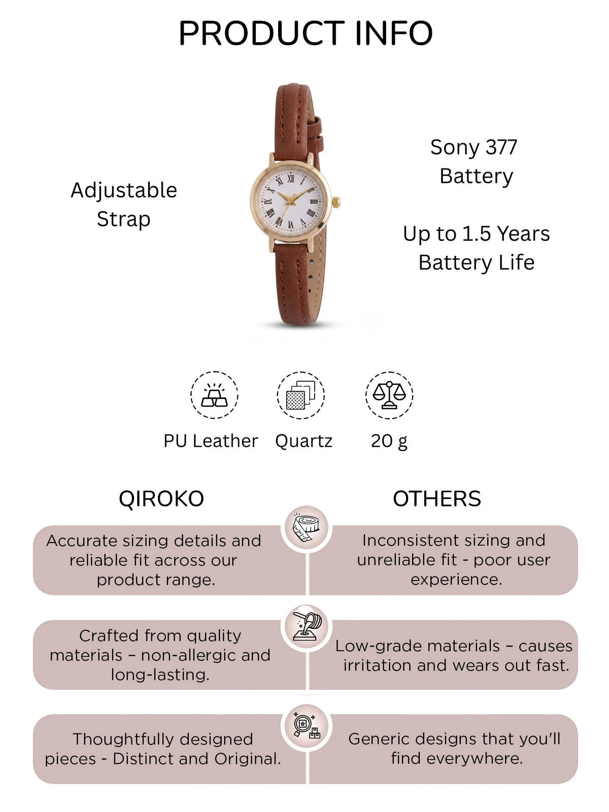 Mocha Round Analog Watch