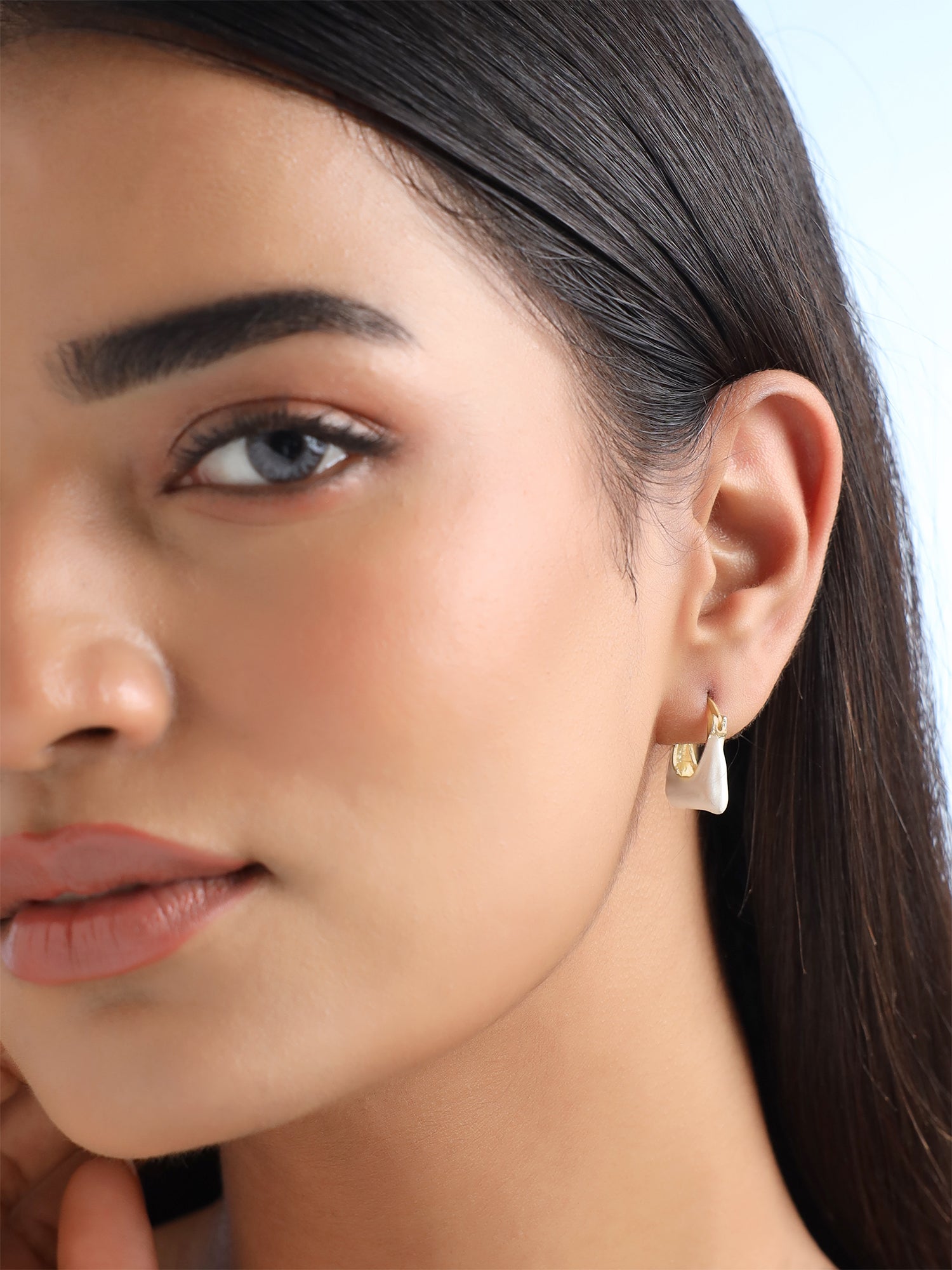 White Enamel Drop Earrings