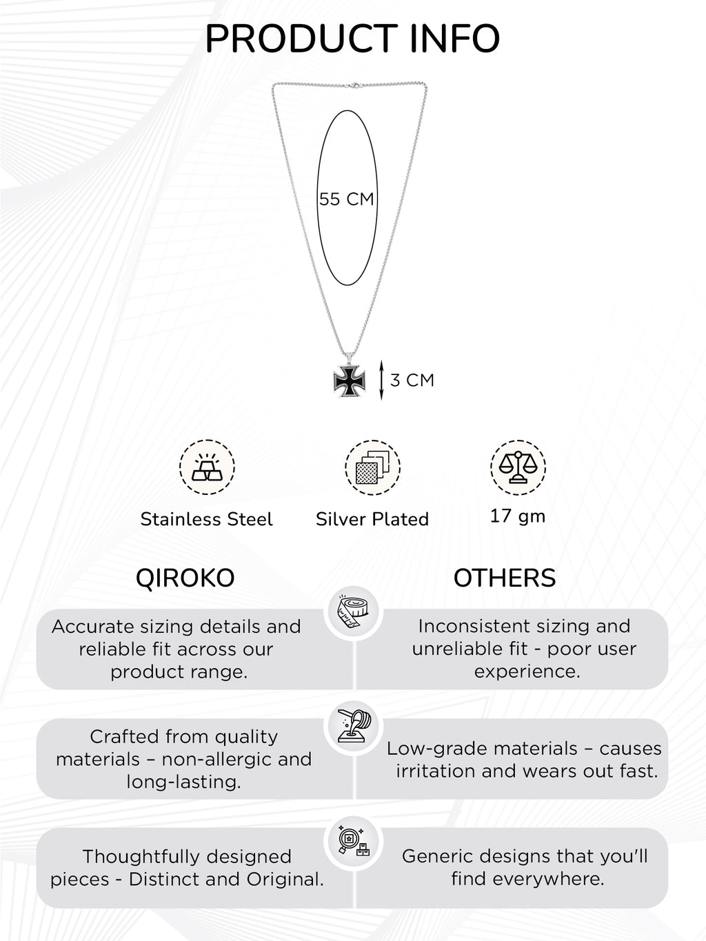 Square Cross Pendant Chain