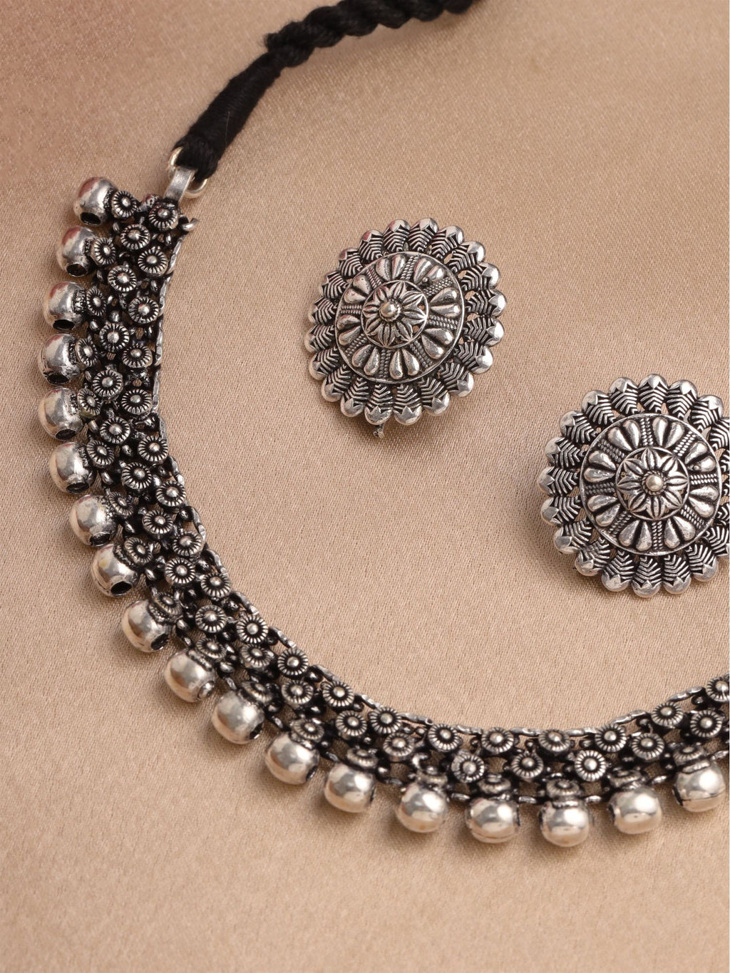 Oxidised Choker Earring Set