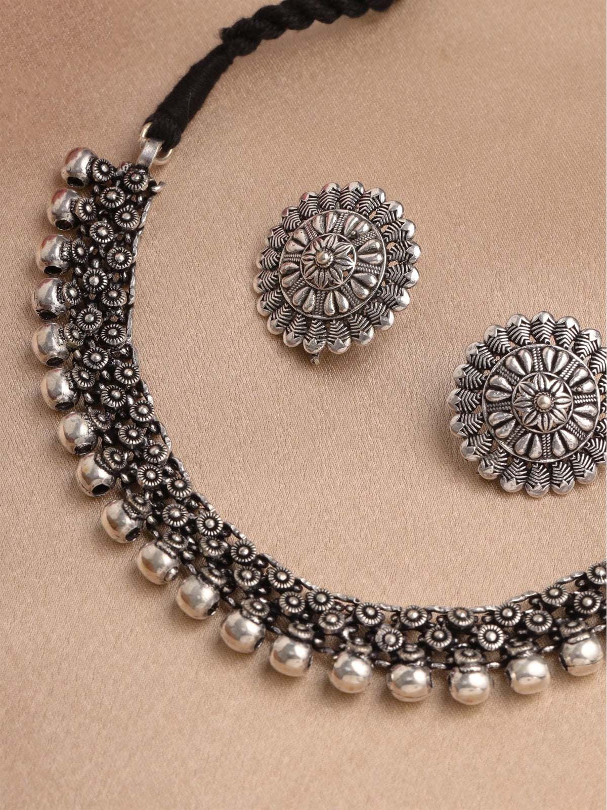 Oxidised Choker Earring Set