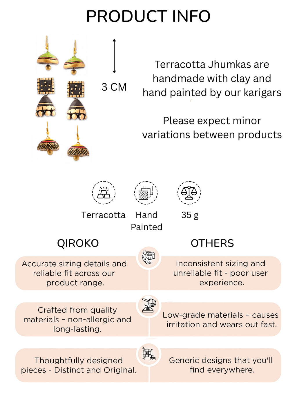 Handmade Terracotta Jhumka Earrings