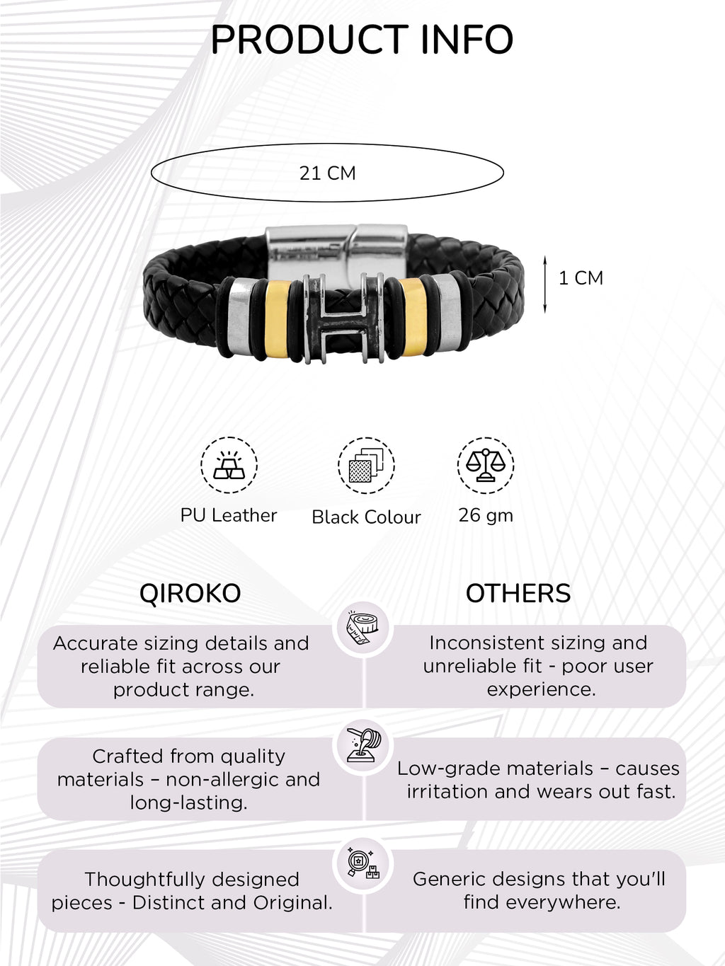 Black Faux Leather Bracelet