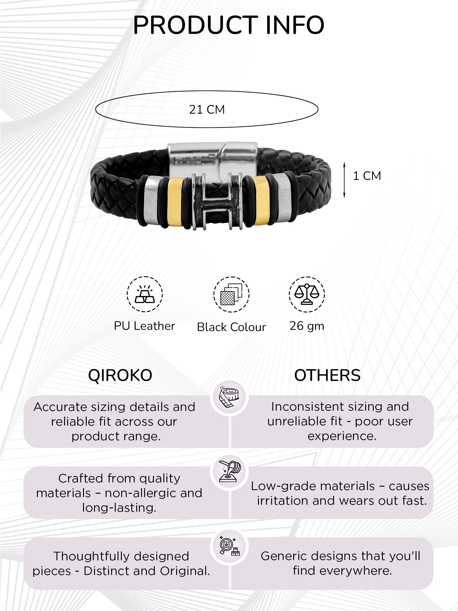 Black Faux Leather Bracelet