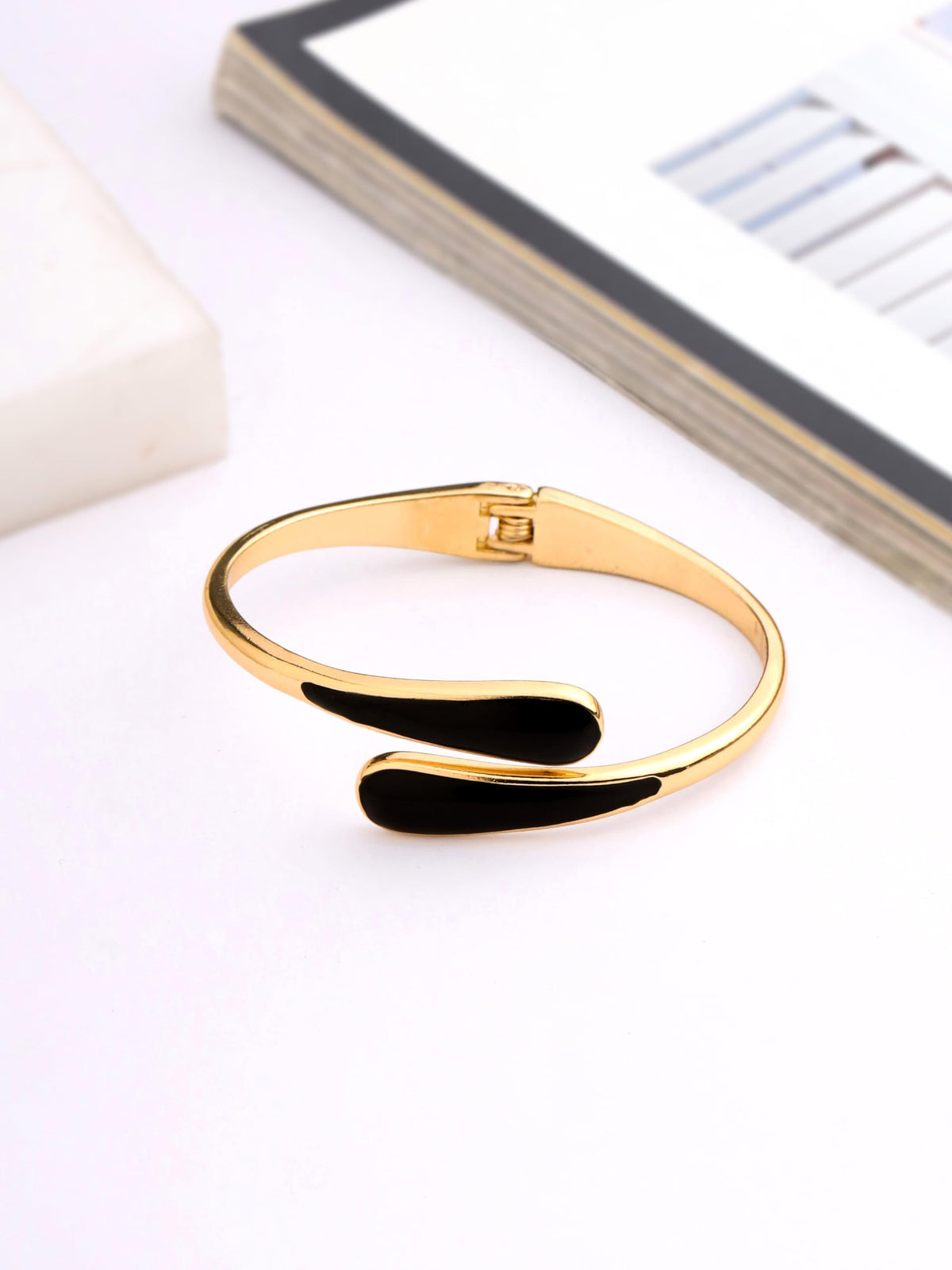 Black Enamel Cuff Bracelet
