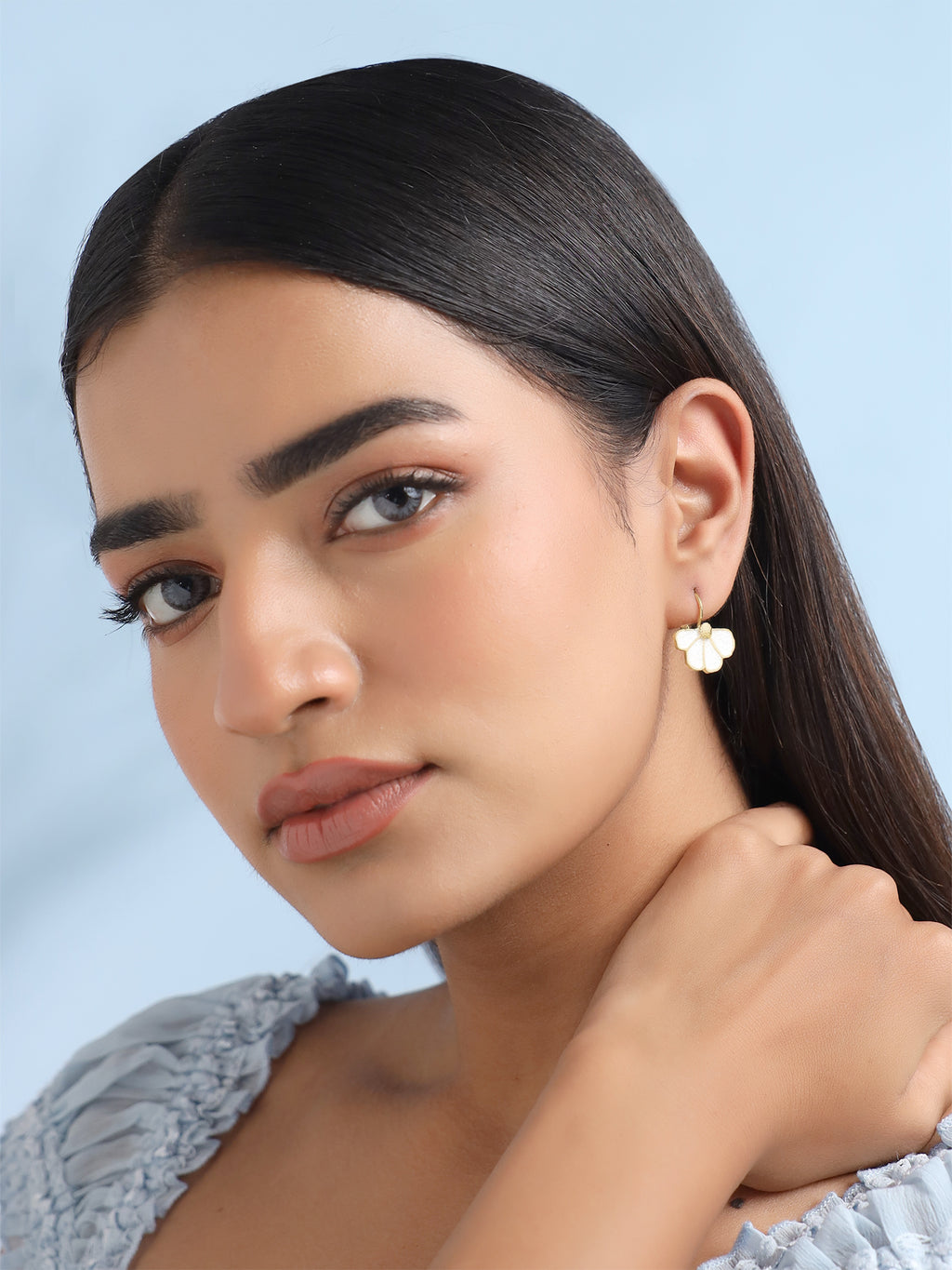 White Enamel Drop Earrings