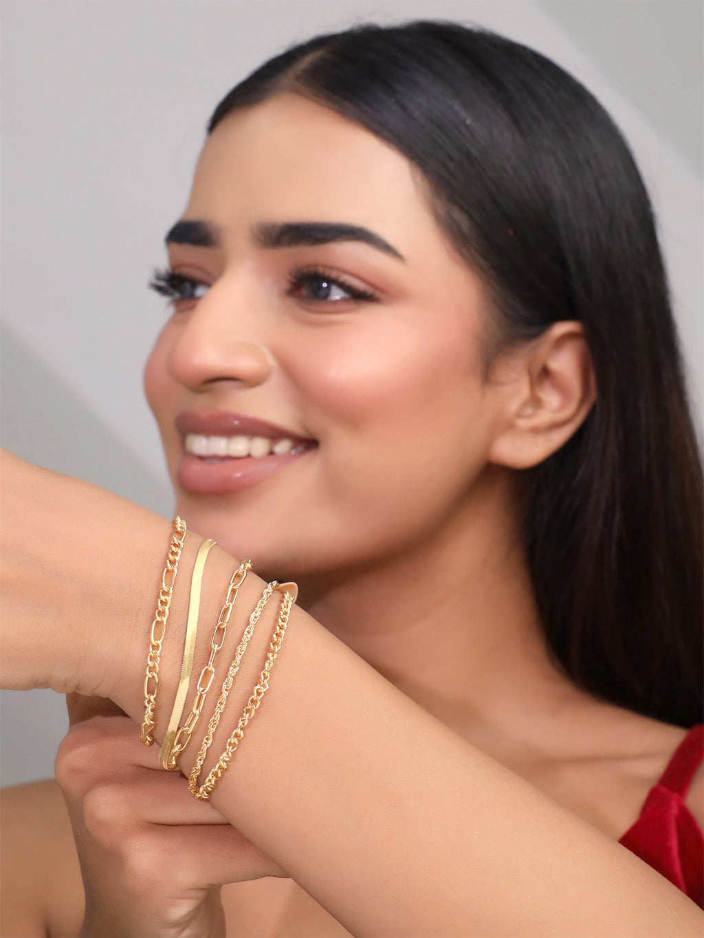 Five Layered Adjustable Stack Bracelet