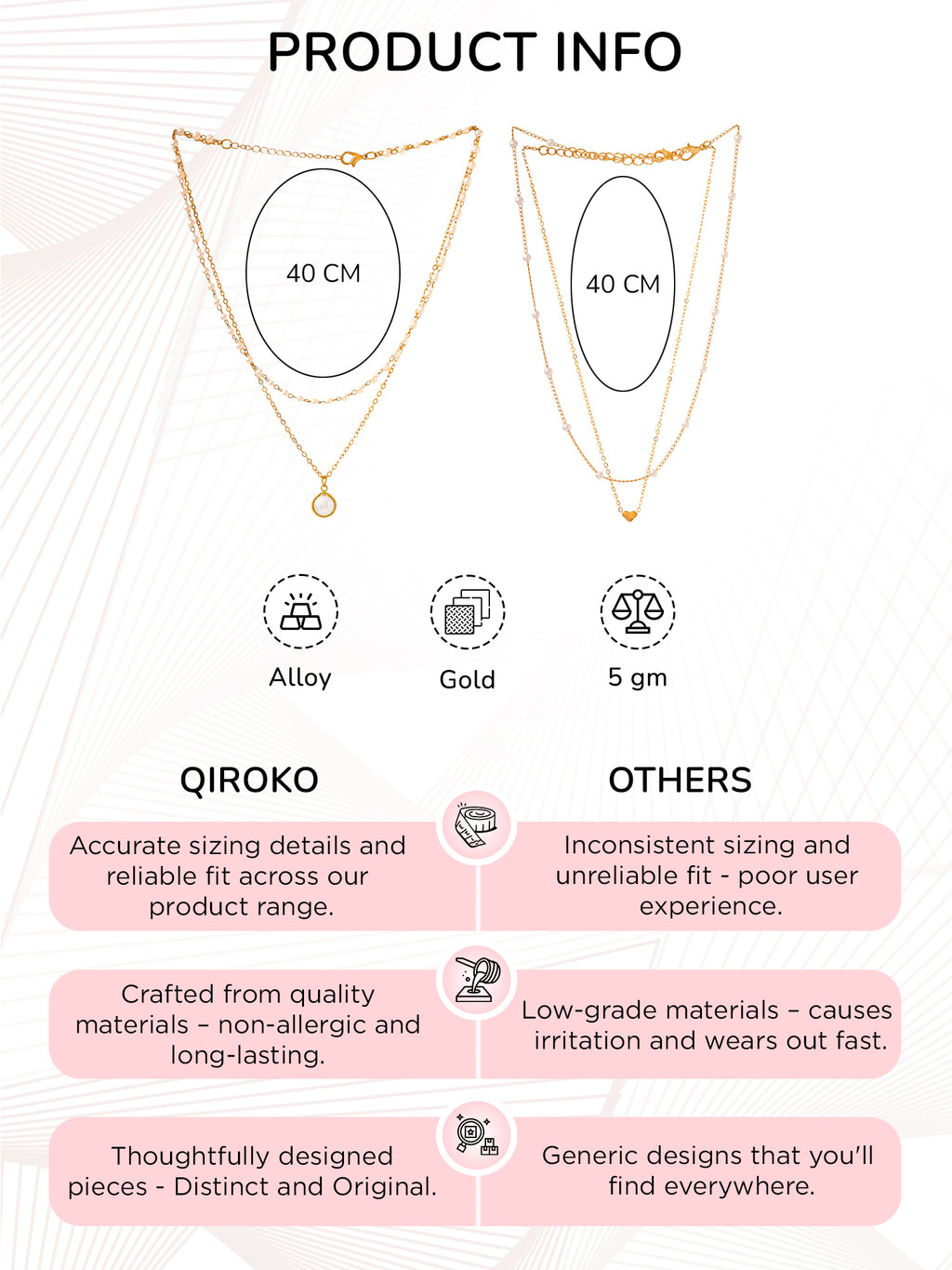 Stacked Pearl Heart Pendant Chain