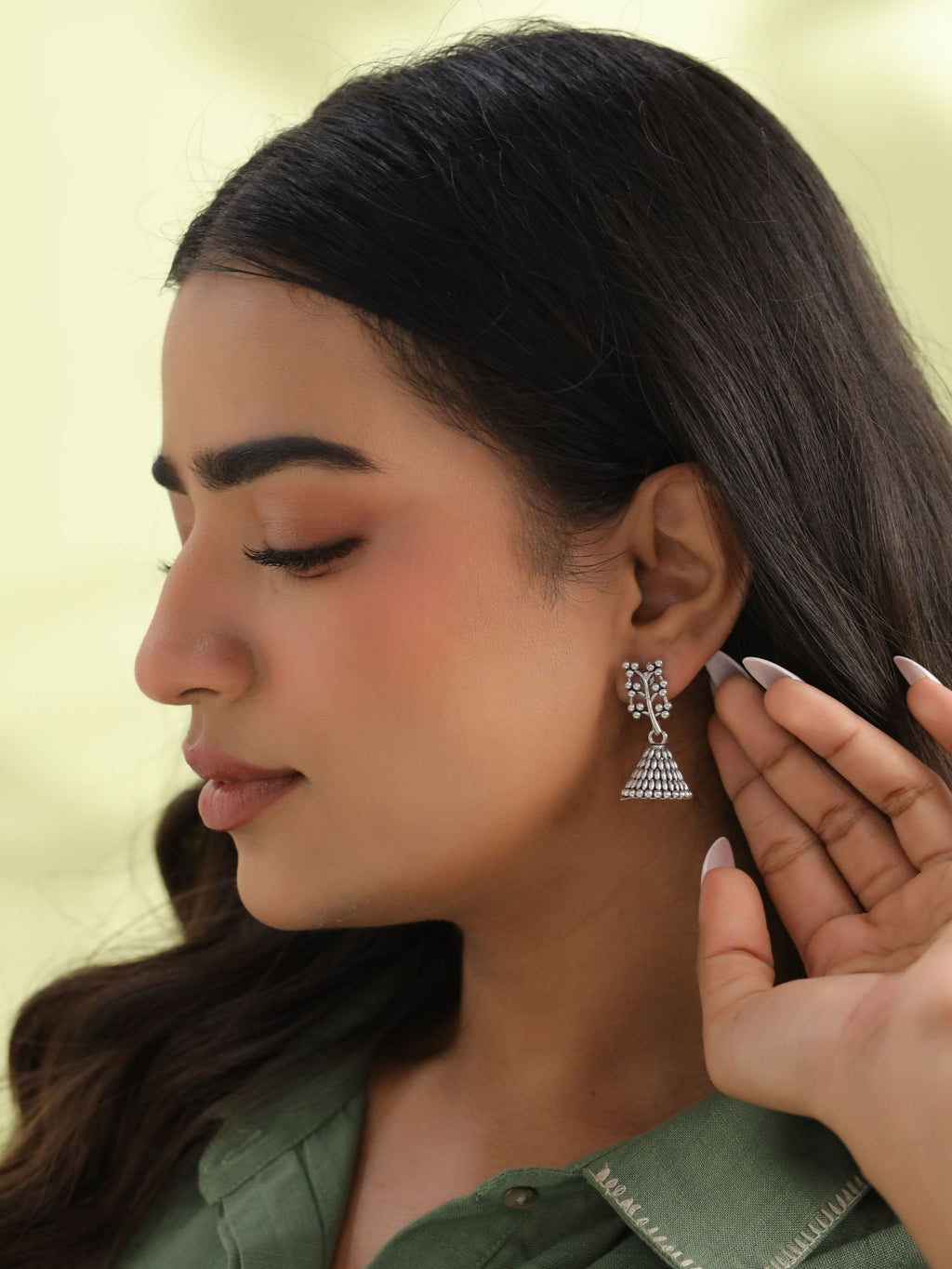 Oxidised Jhumka Earring Set