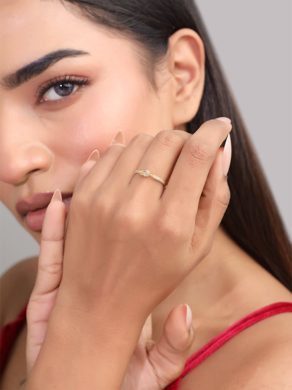 Dual Tone Knot Statement Ring