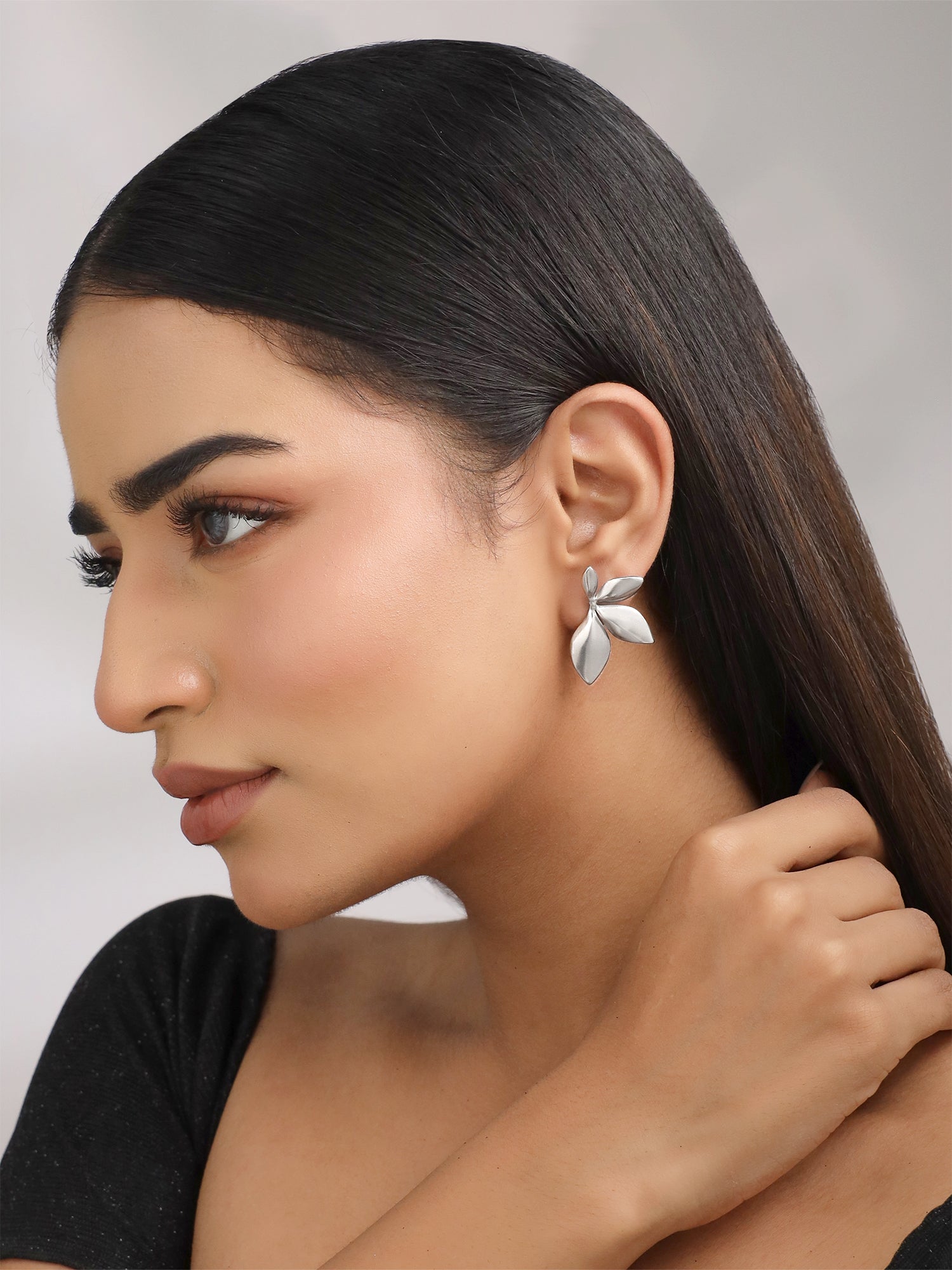 Statement Flower Korean Stud Drop Earrings