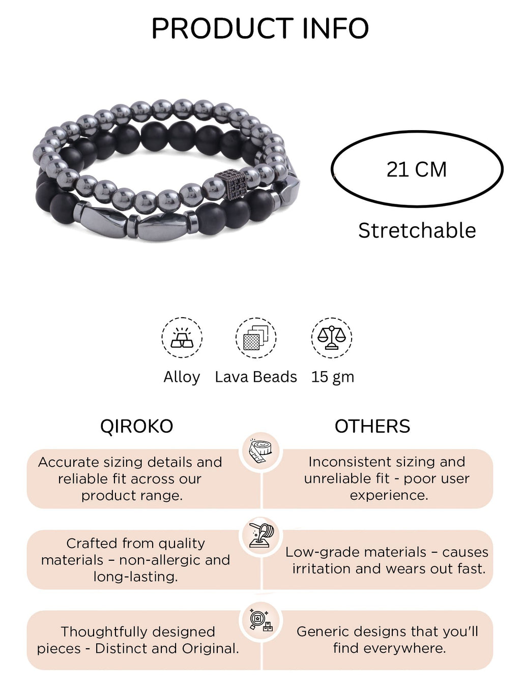 Black Hematite Layered Bracelet
