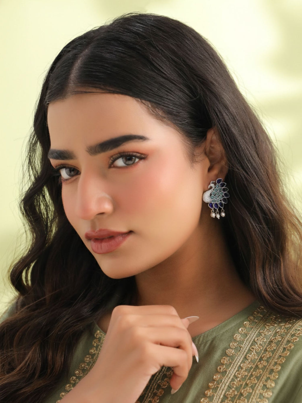 Oxidised Peacock Earrings