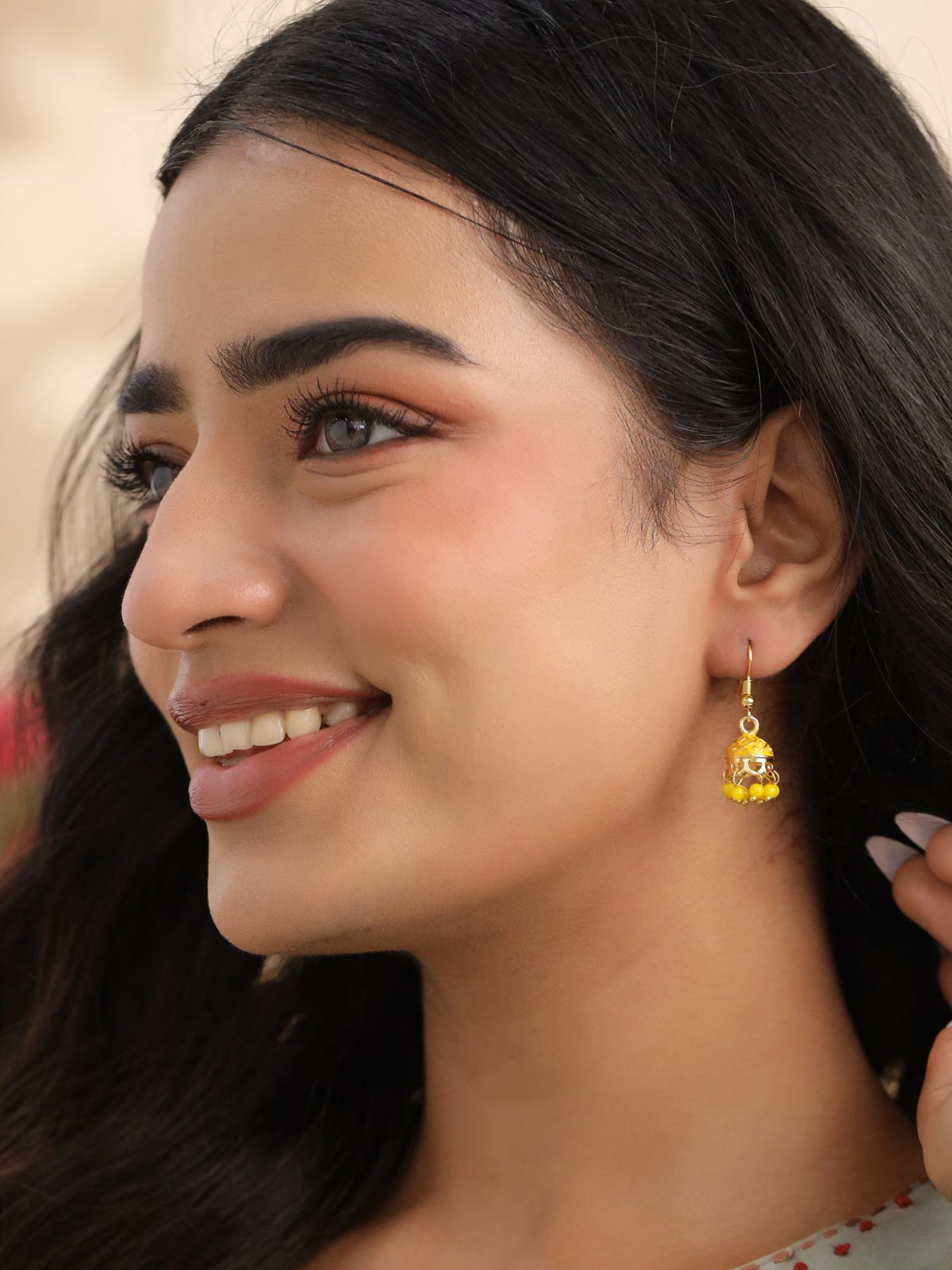 Meenakari Pearl Jhumkis