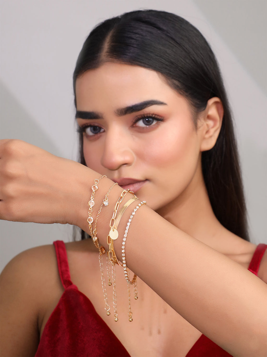 Five Layered Adjustable Stack Bracelet