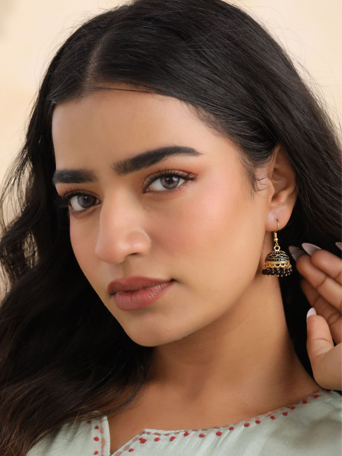 Meenakari Pearl Jhumkas