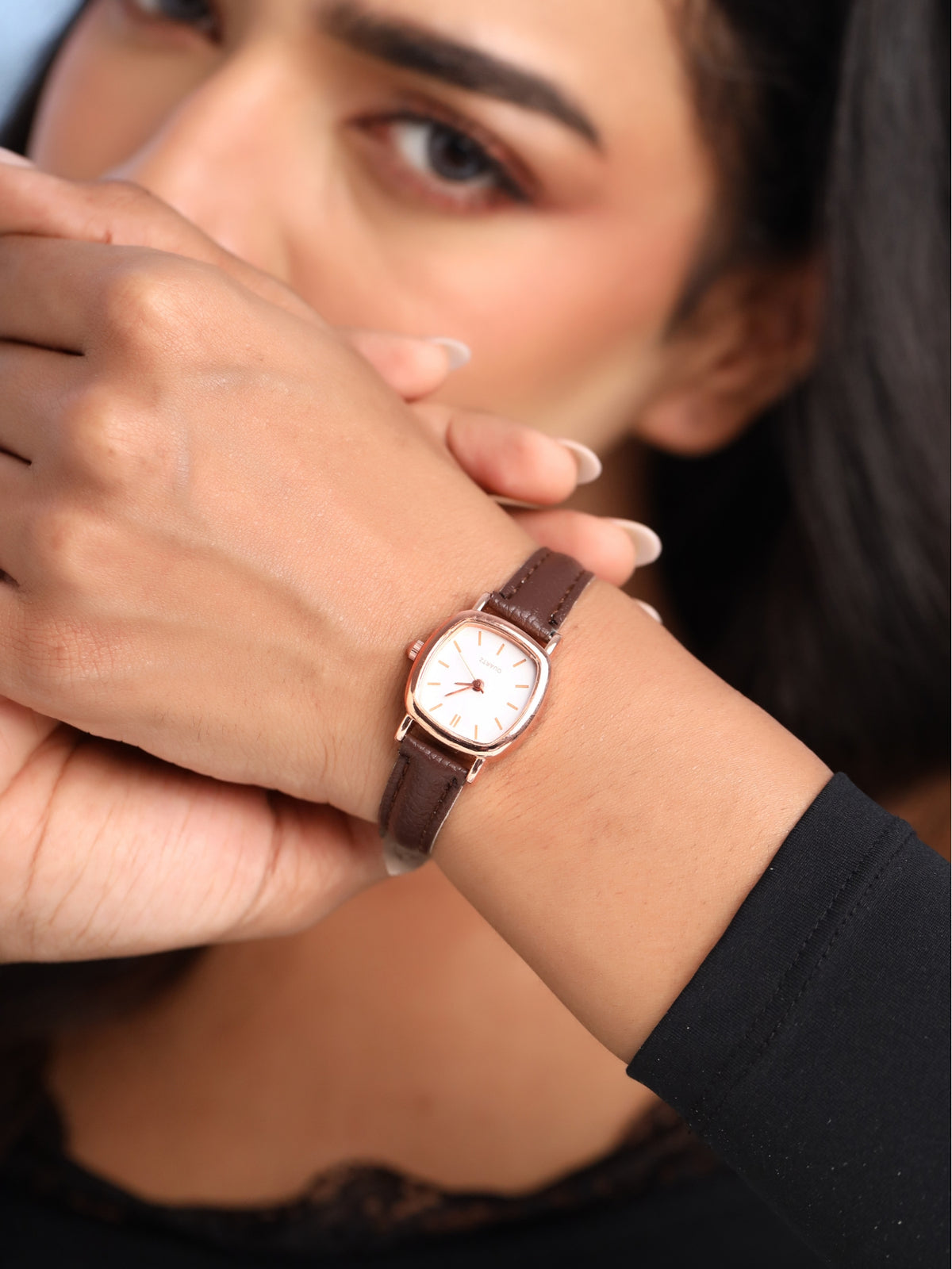 Mocha Square Analog Watch