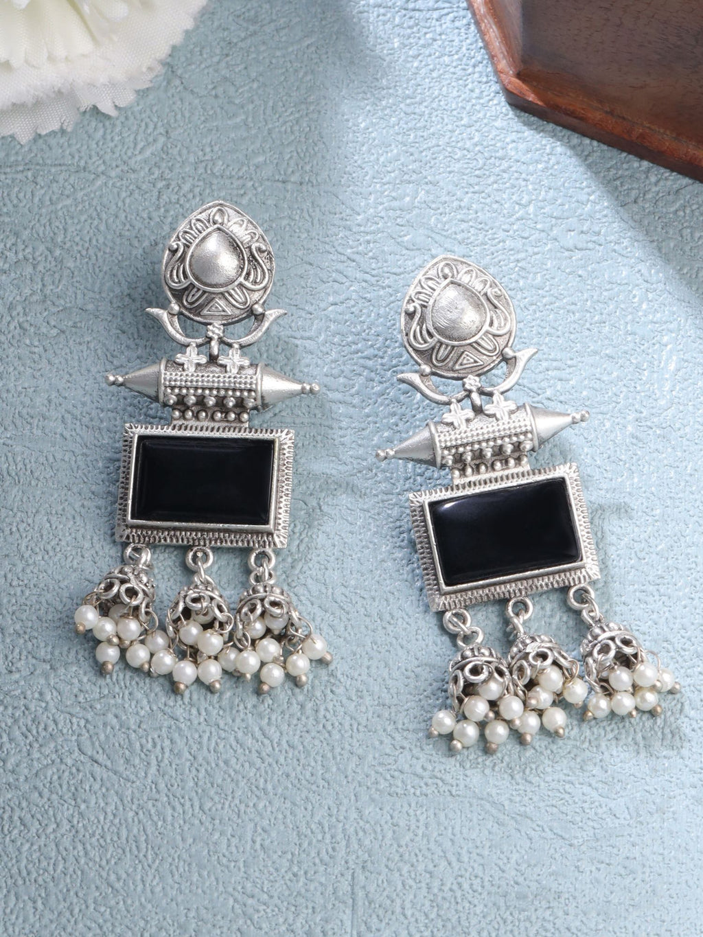 Oxidised Jhumka Earrings