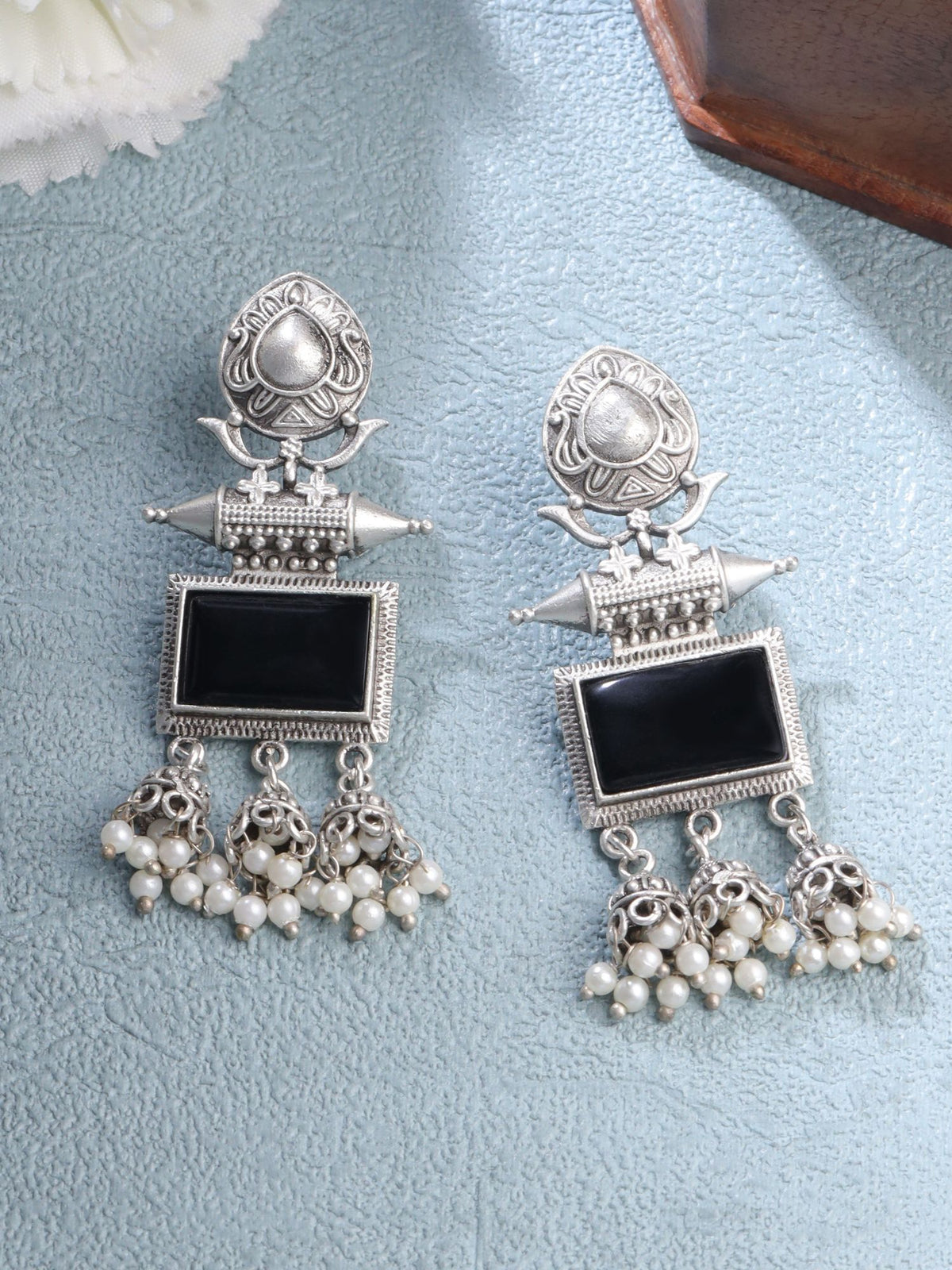 Oxidised Jhumka Earrings