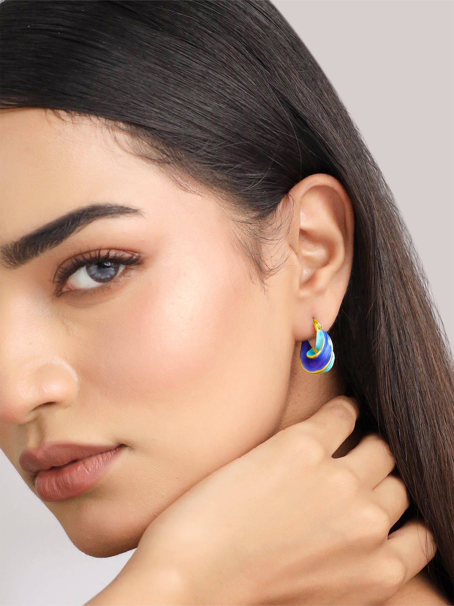 Enamel Hoop Earrings